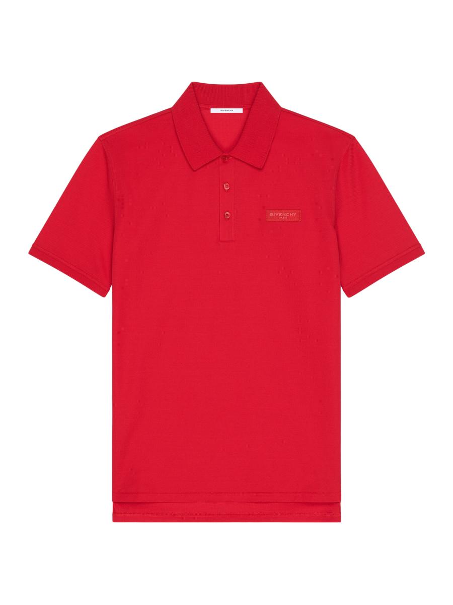 Givenchy Men's Polo In Cotton With Paris Gros Grain In Red