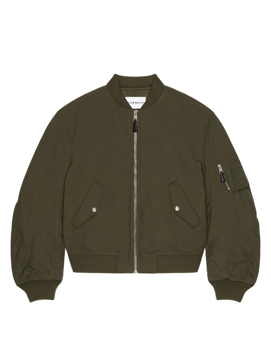 Givenchy Men's Couture Seam Bomber Jacket In Cotton With Stamp Print In Brown
