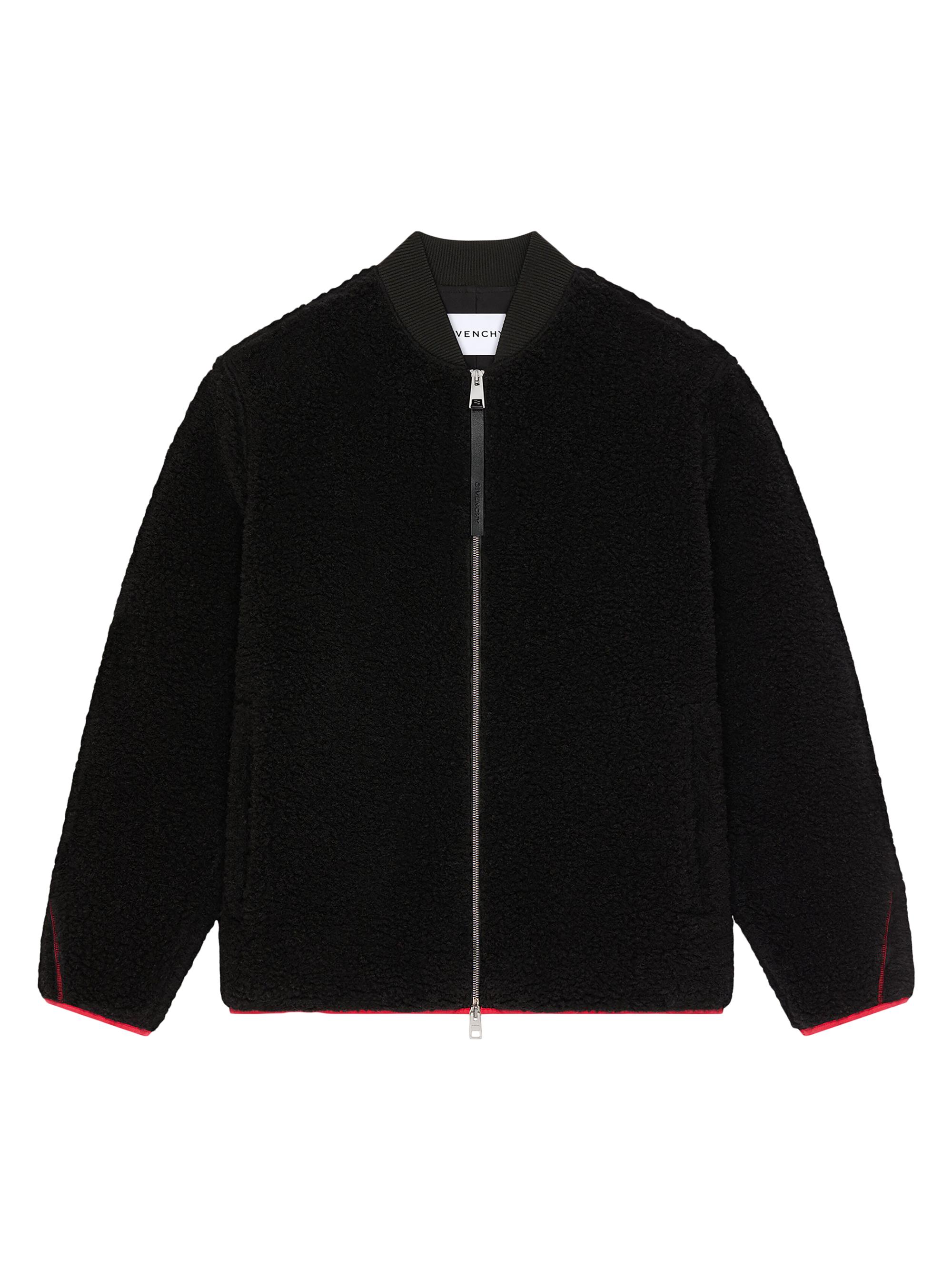 Givenchy Men's Couture Seam Fleece Jacket Embroidered Paris - Black