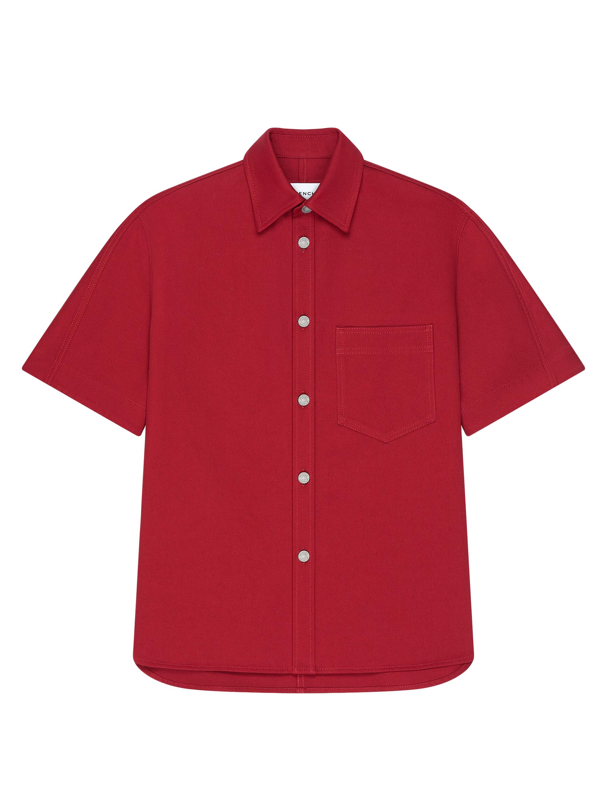 Givenchy Men's Couture Seam Shirt in Overdyed Denim - Dark Red