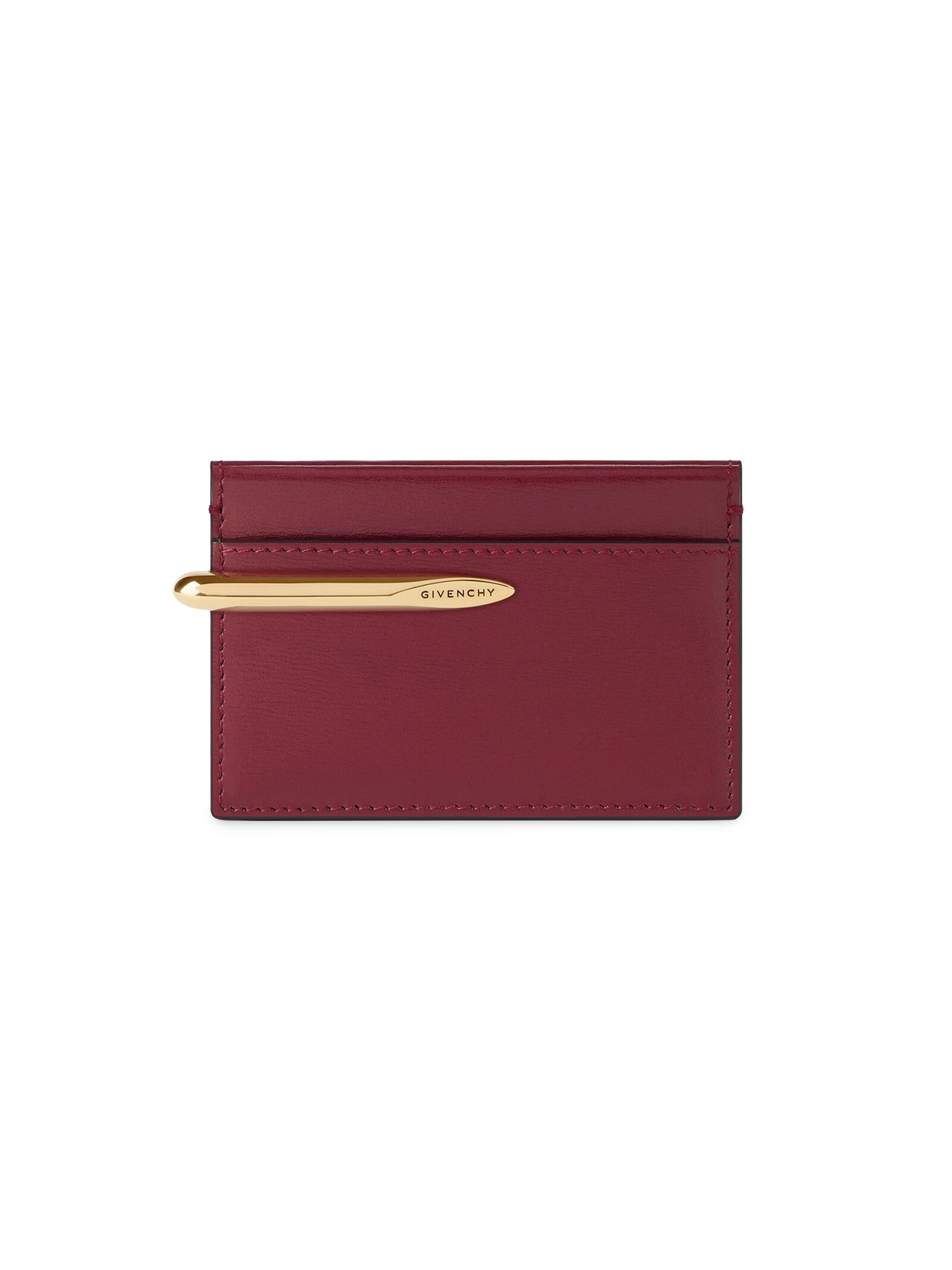 Givenchy Women's Pinch Card Holder in Leather - Burgundy