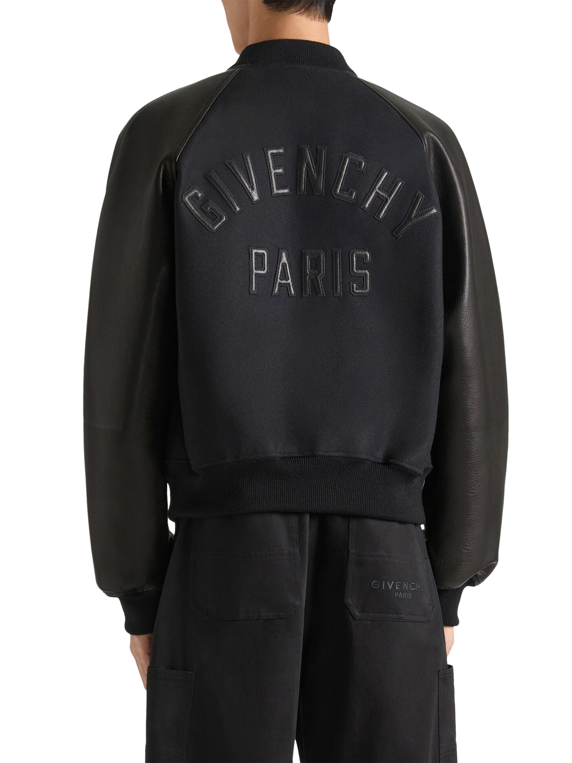 Givenchy Mix Material Blouson with Paris Embroidery | Saks Fifth
