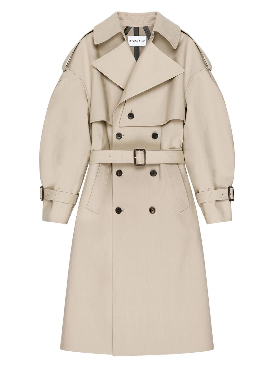 Givenchy Men's Couture Seam Trench Coat In Cotton In Sand