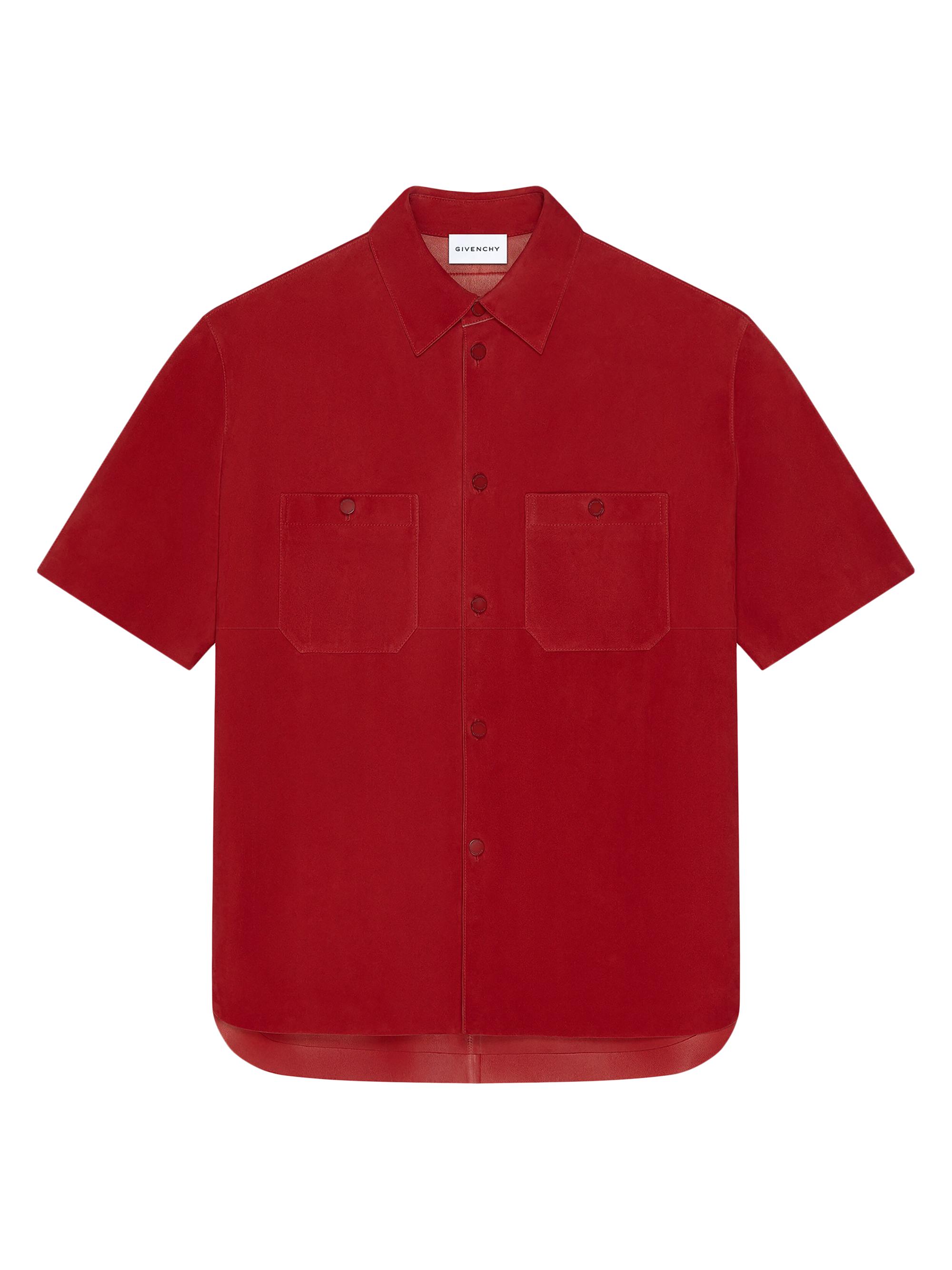 Givenchy Men's Couture Seam Overshirt in Suede - Dark Red