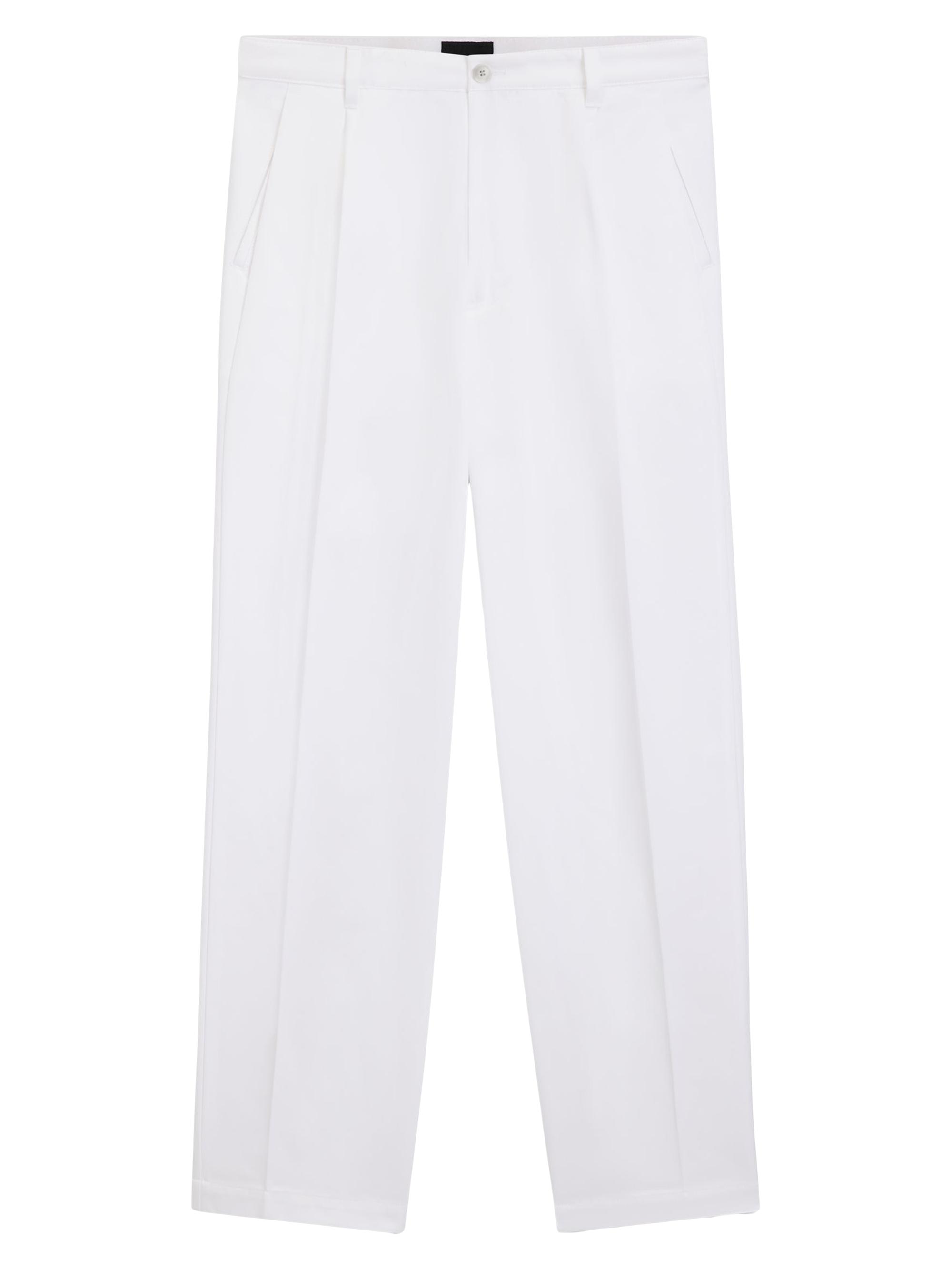 BOSS Men's Relaxed-Fit Trousers in Cotton Twill - White