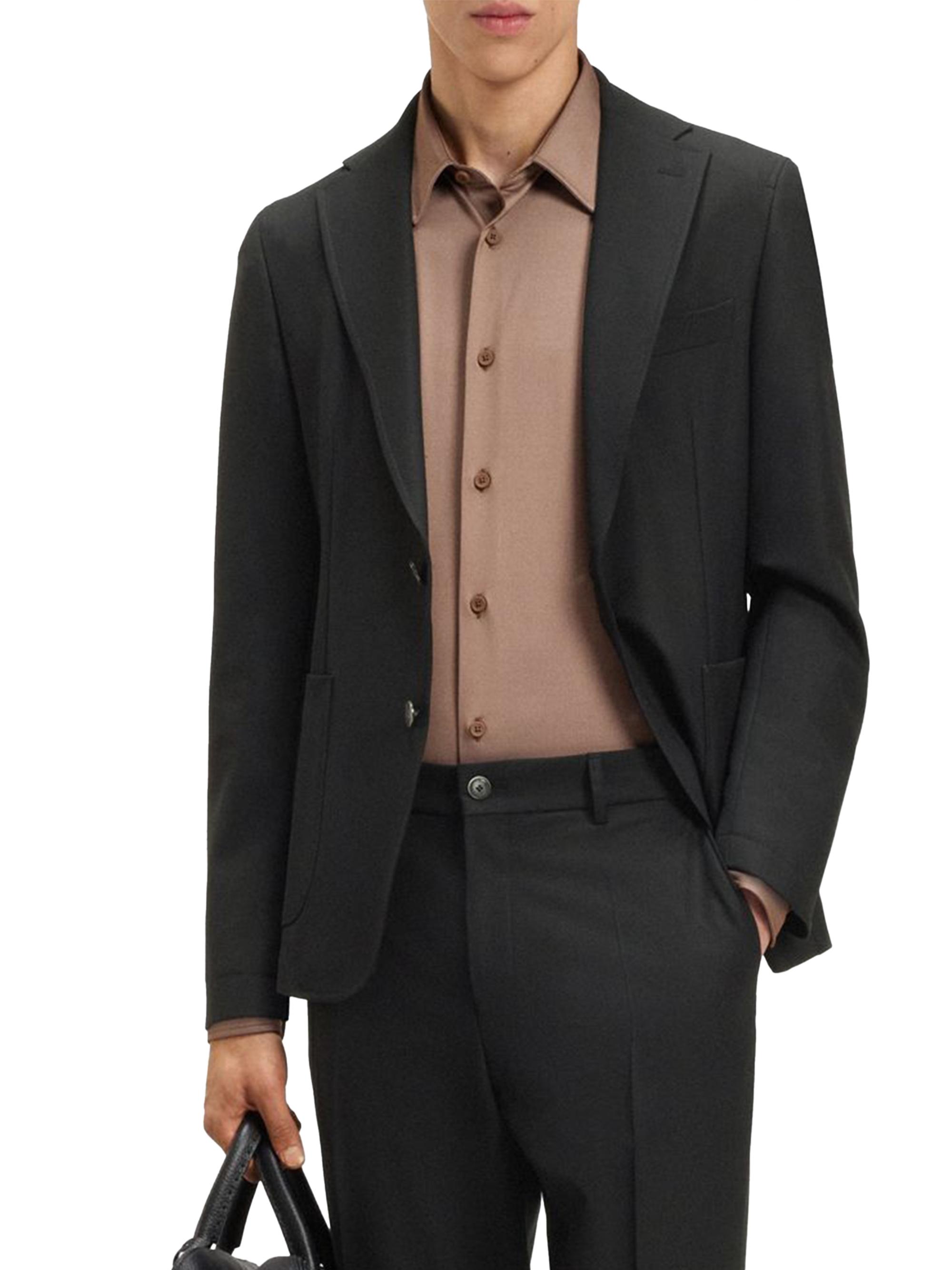BOSS Men's Machine-Washable Slim-Fit Blazer Jacket in Stretch Fabric - Black