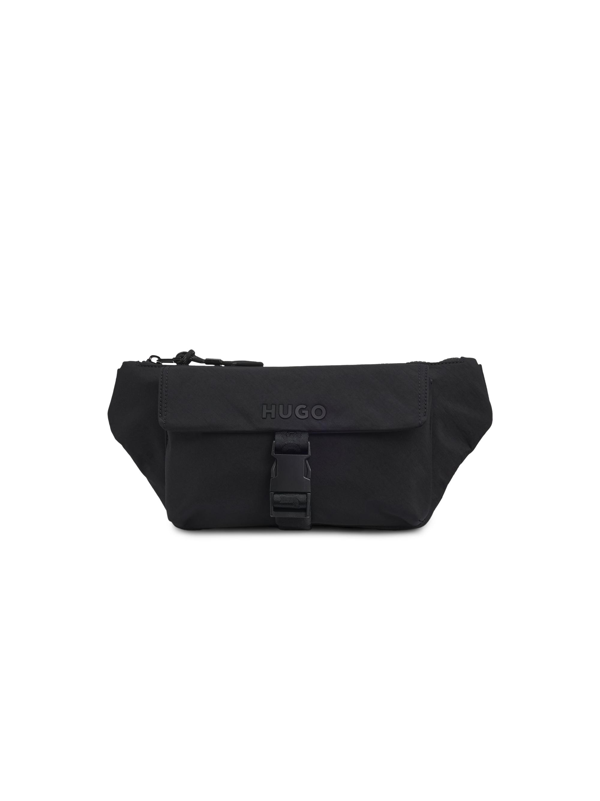 HUGO Men's Belt Bag with Tonal Logo - Black