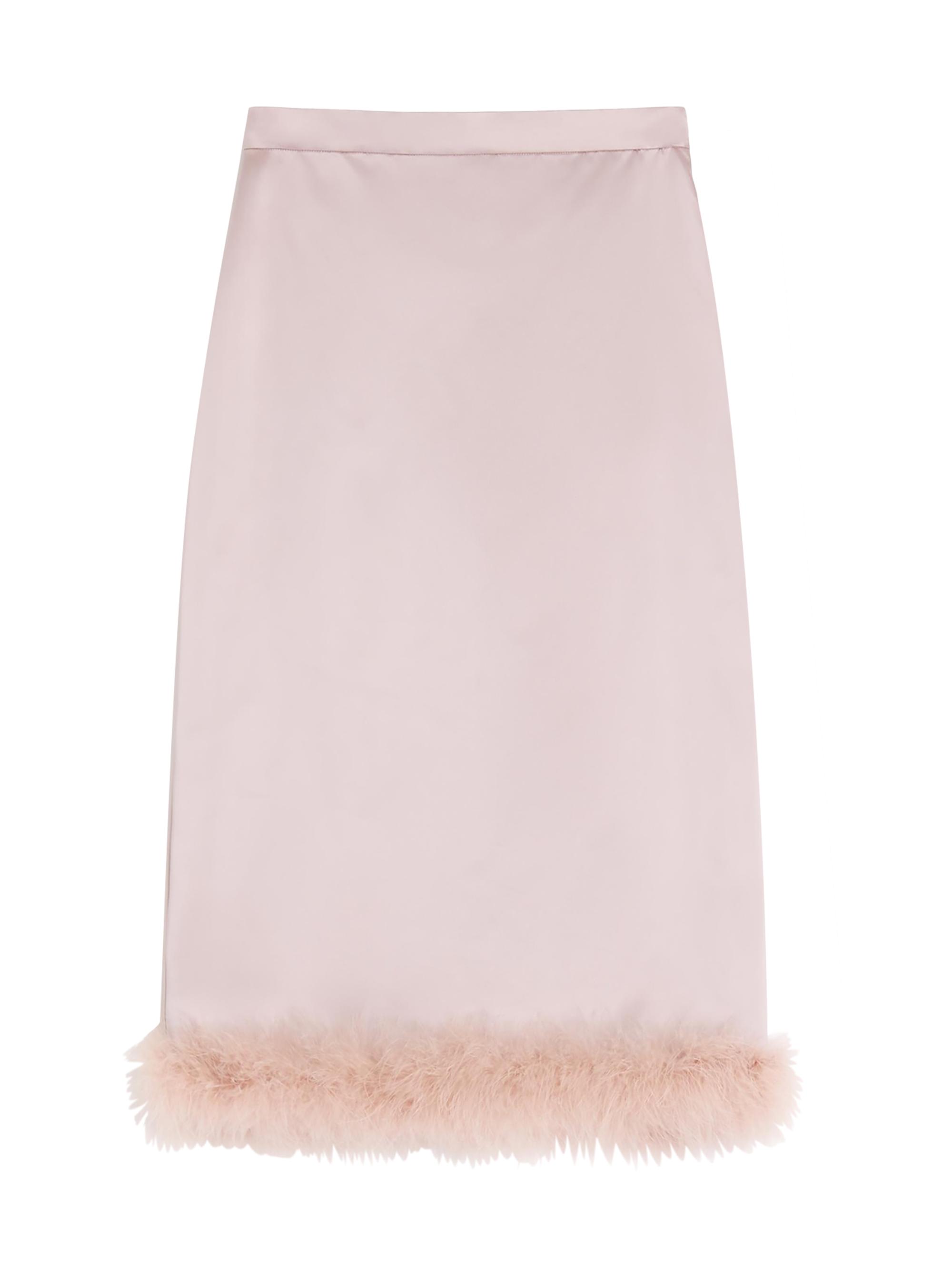 Valentino Garavani Women's Satin Skirt with Feathers - Mauve