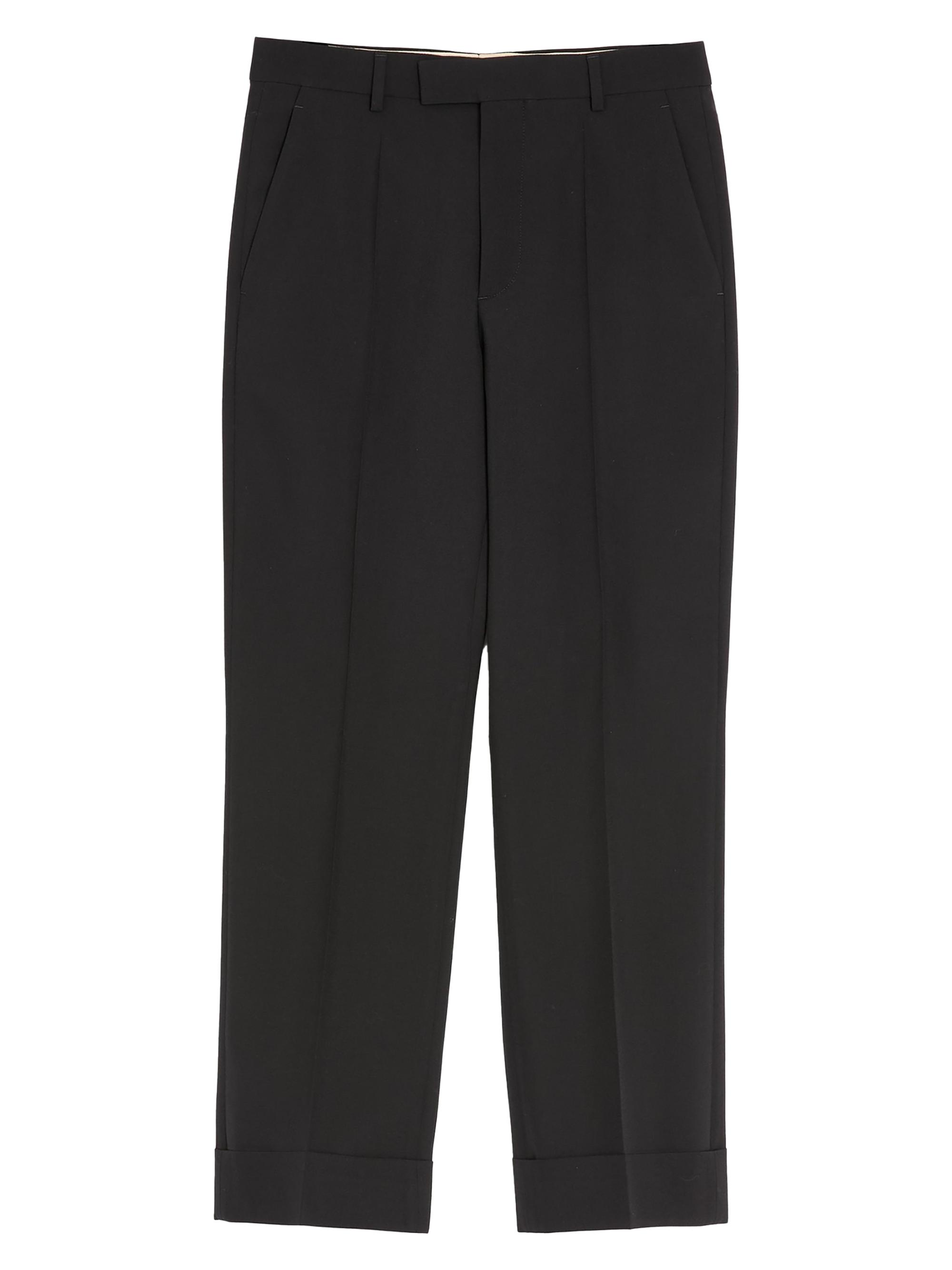Valentino Garavani Men's Wool Pants with Cuffs - Black