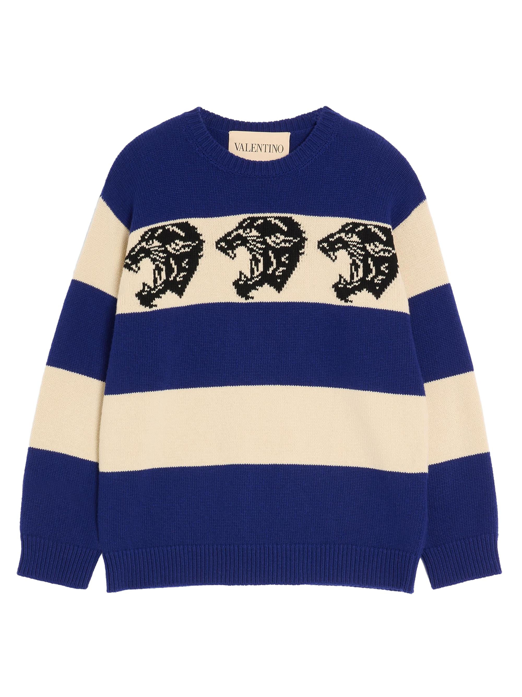 Valentino Garavani Wool Sweater with Jacquard Panther Pattern