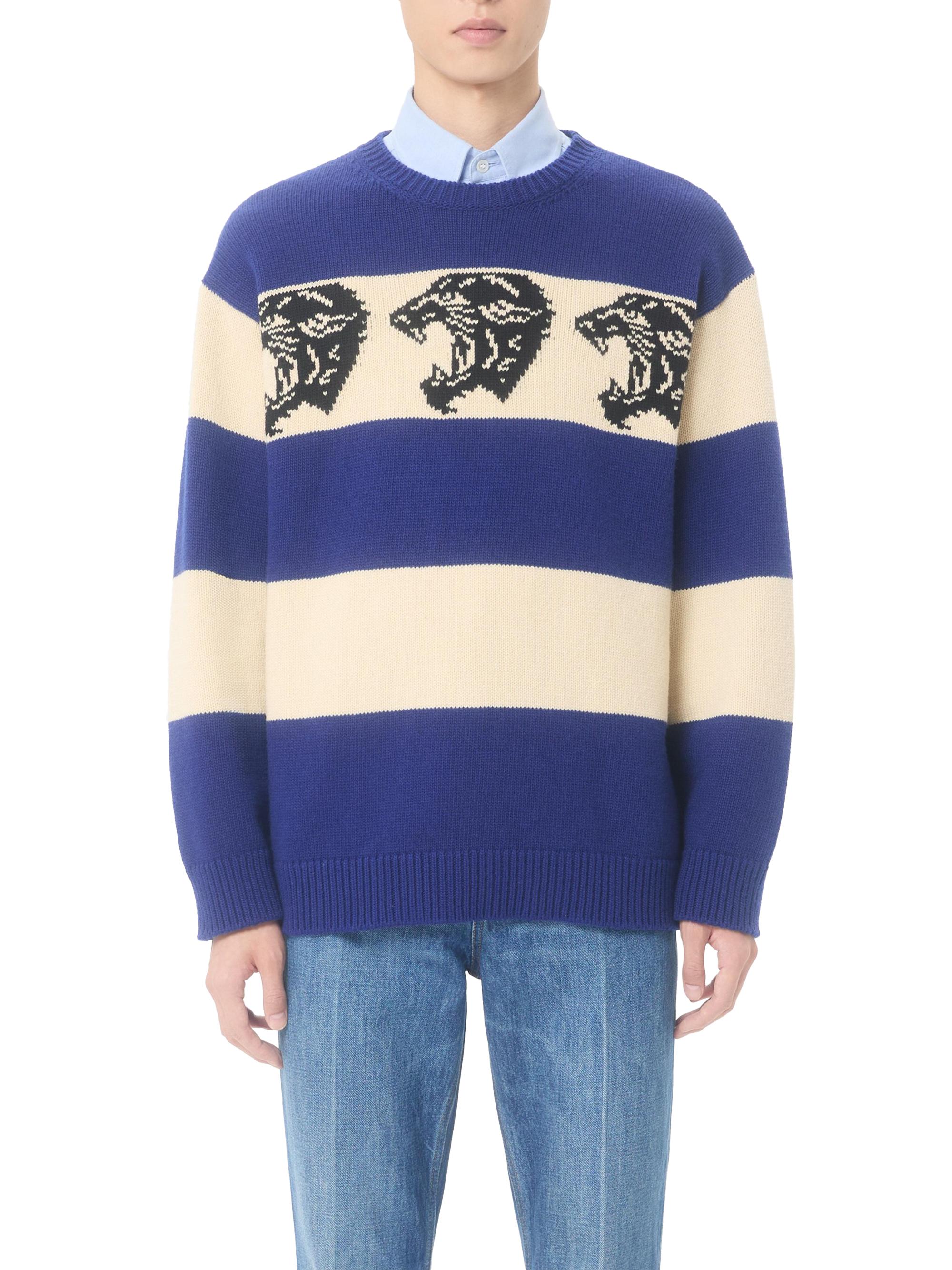 Valentino Garavani Wool Sweater with Jacquard Panther Pattern