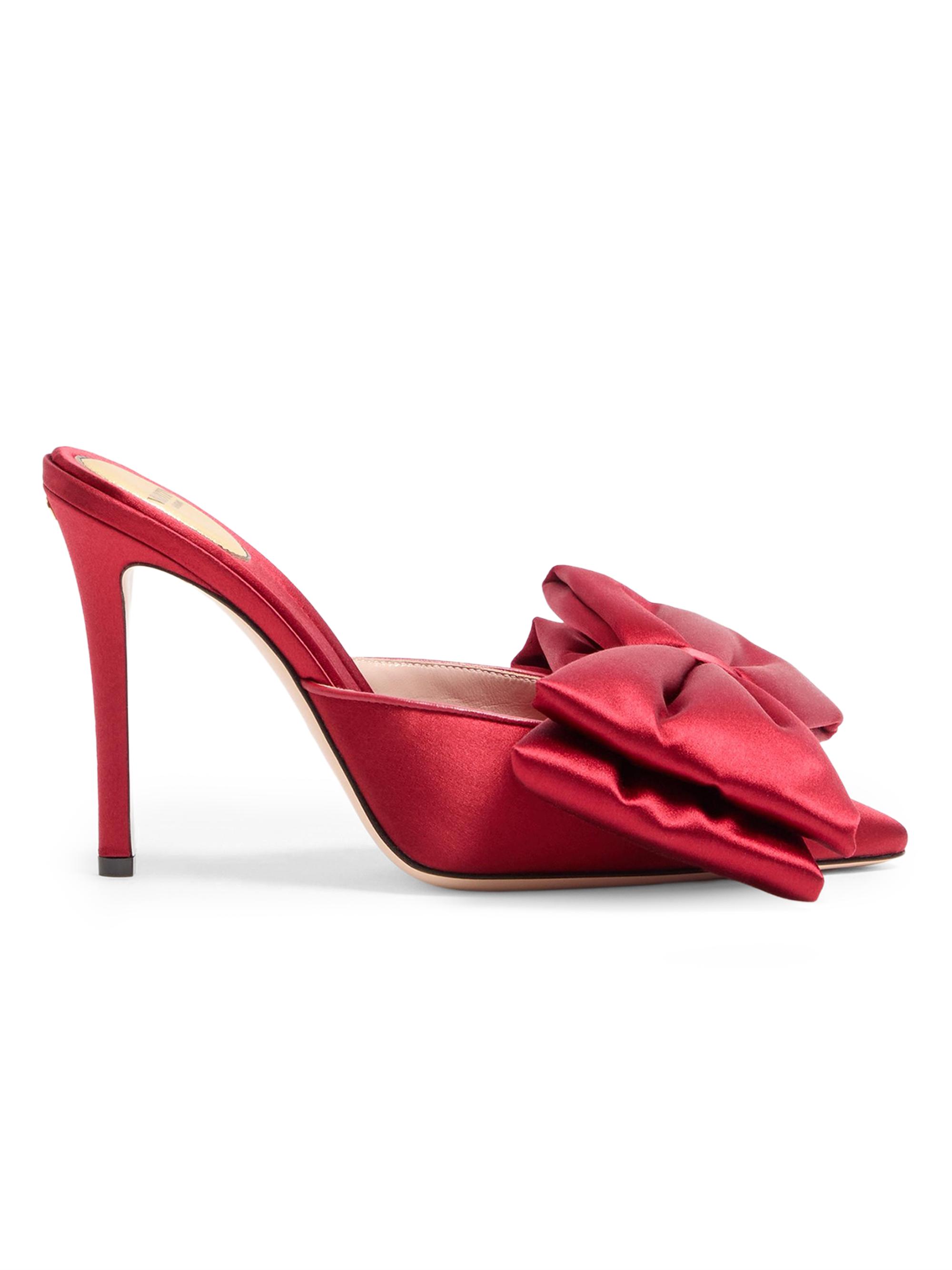 Valentino Garavani Women's Yolande 105MM Satin Mules - Red