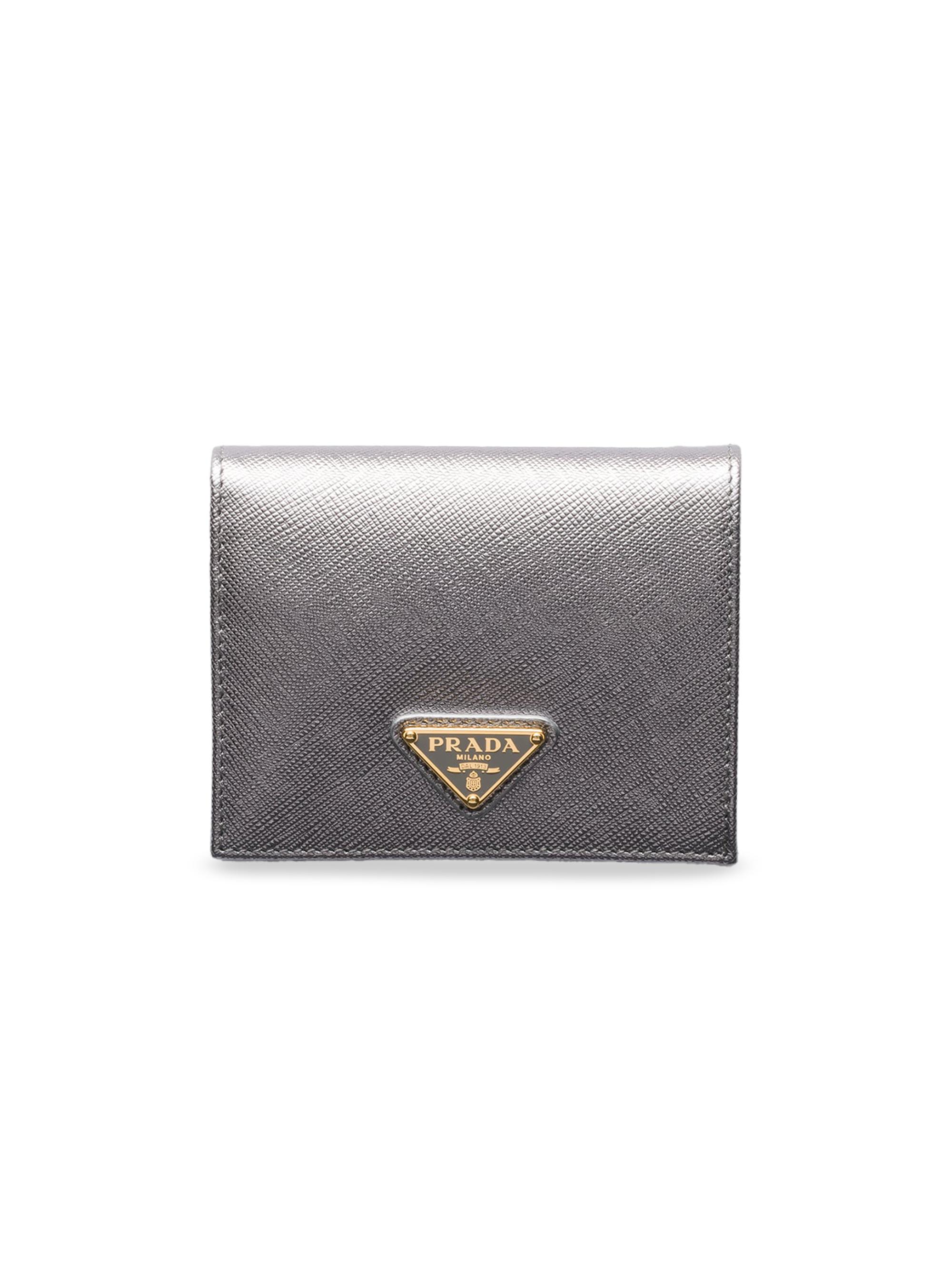 Prada Women's  Saffiano Leather Wallet - Silver