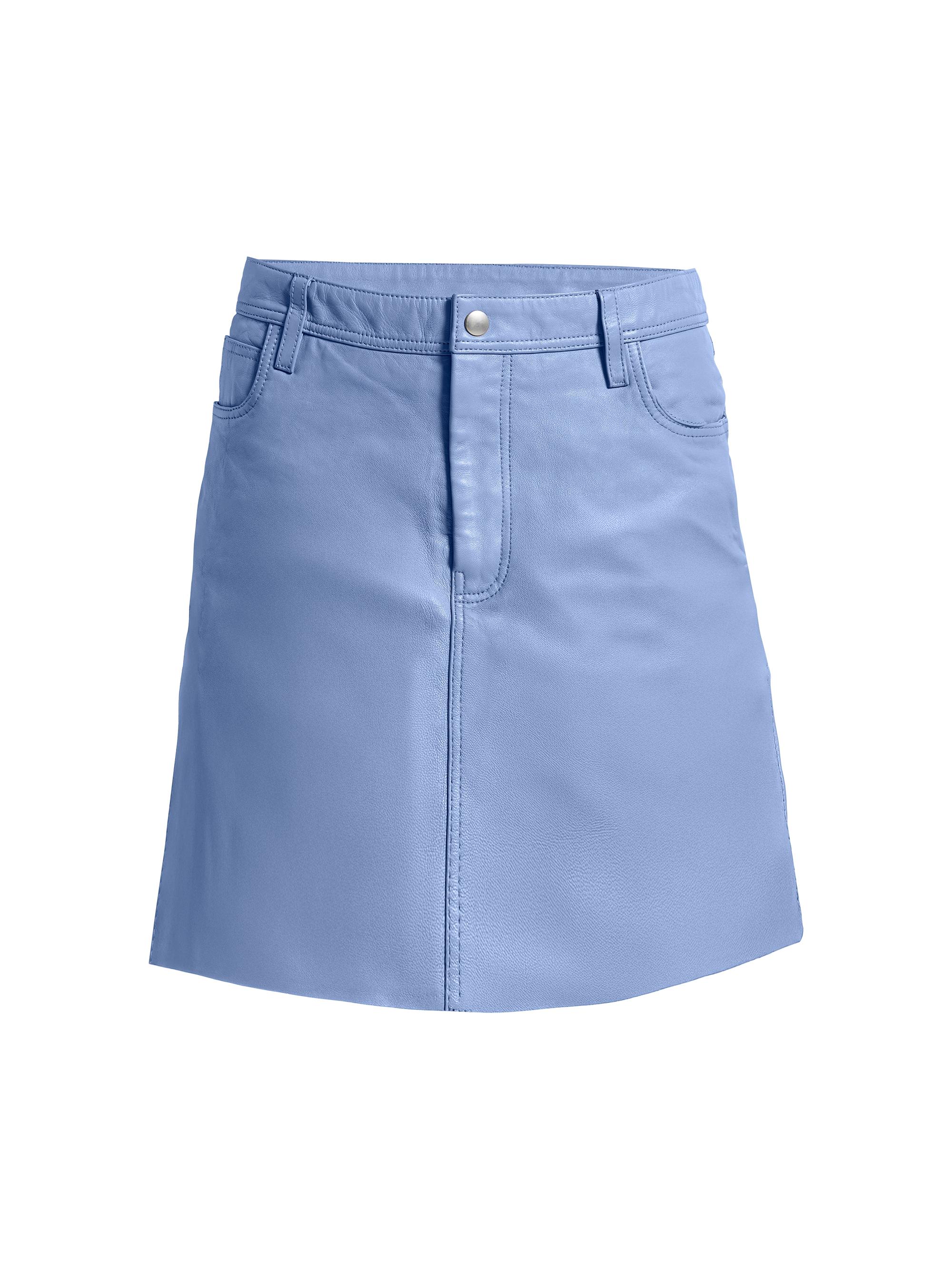 AS by DF Women's Poppy Leather Skirt - Provence Blue