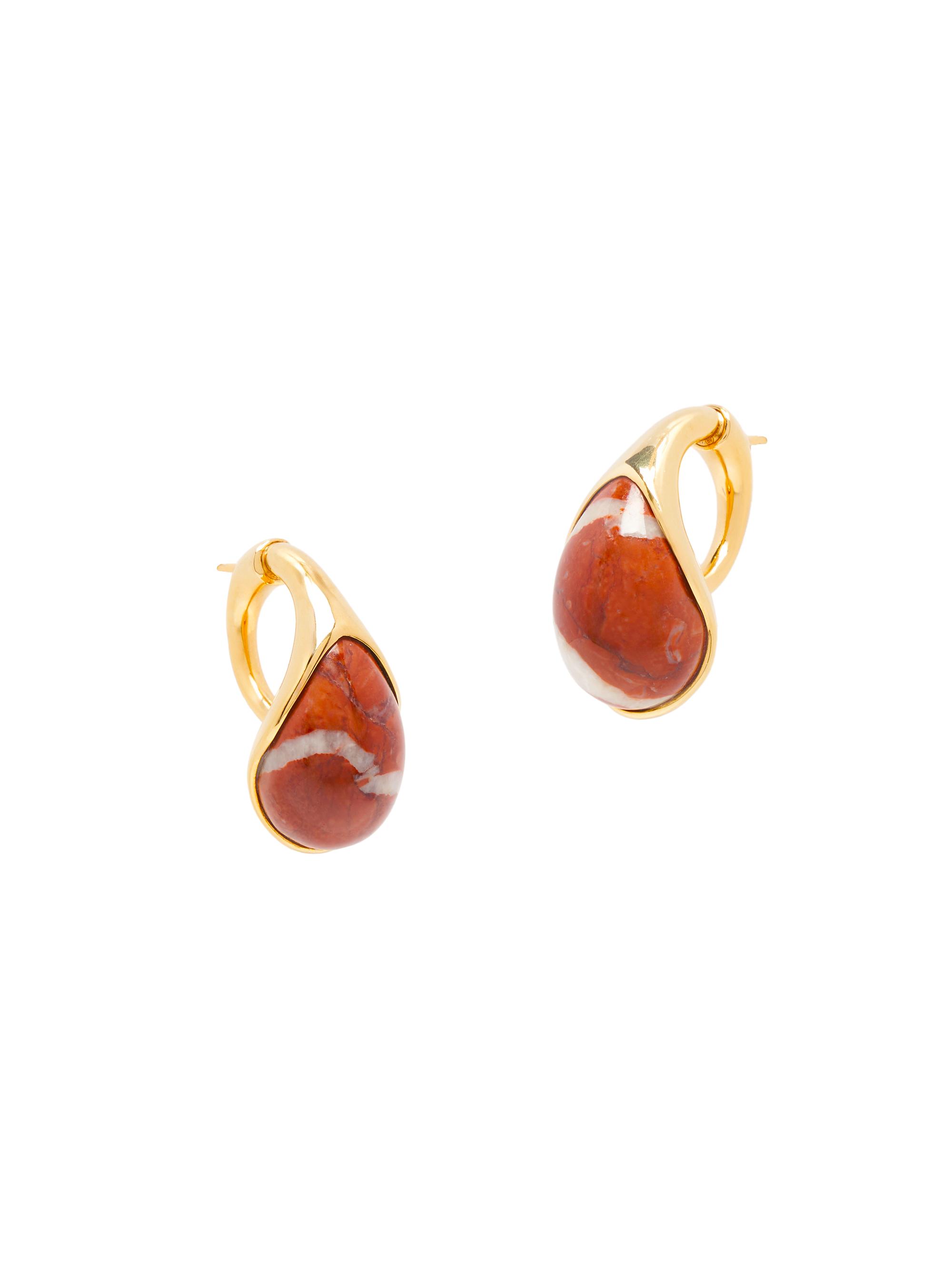 Bottega Veneta Women's 18K-Gold-Plated & Marble Drop Earrings - Red Marble