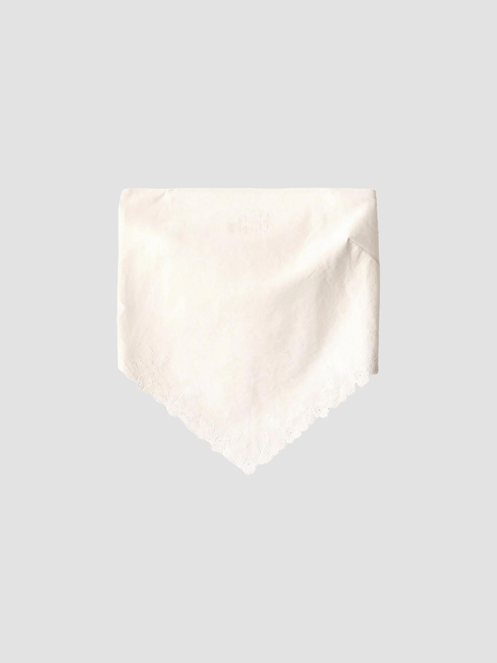 Miu Miu Embroidered Slubbed Canvas Bandana Top | Saks Fifth Avenue
