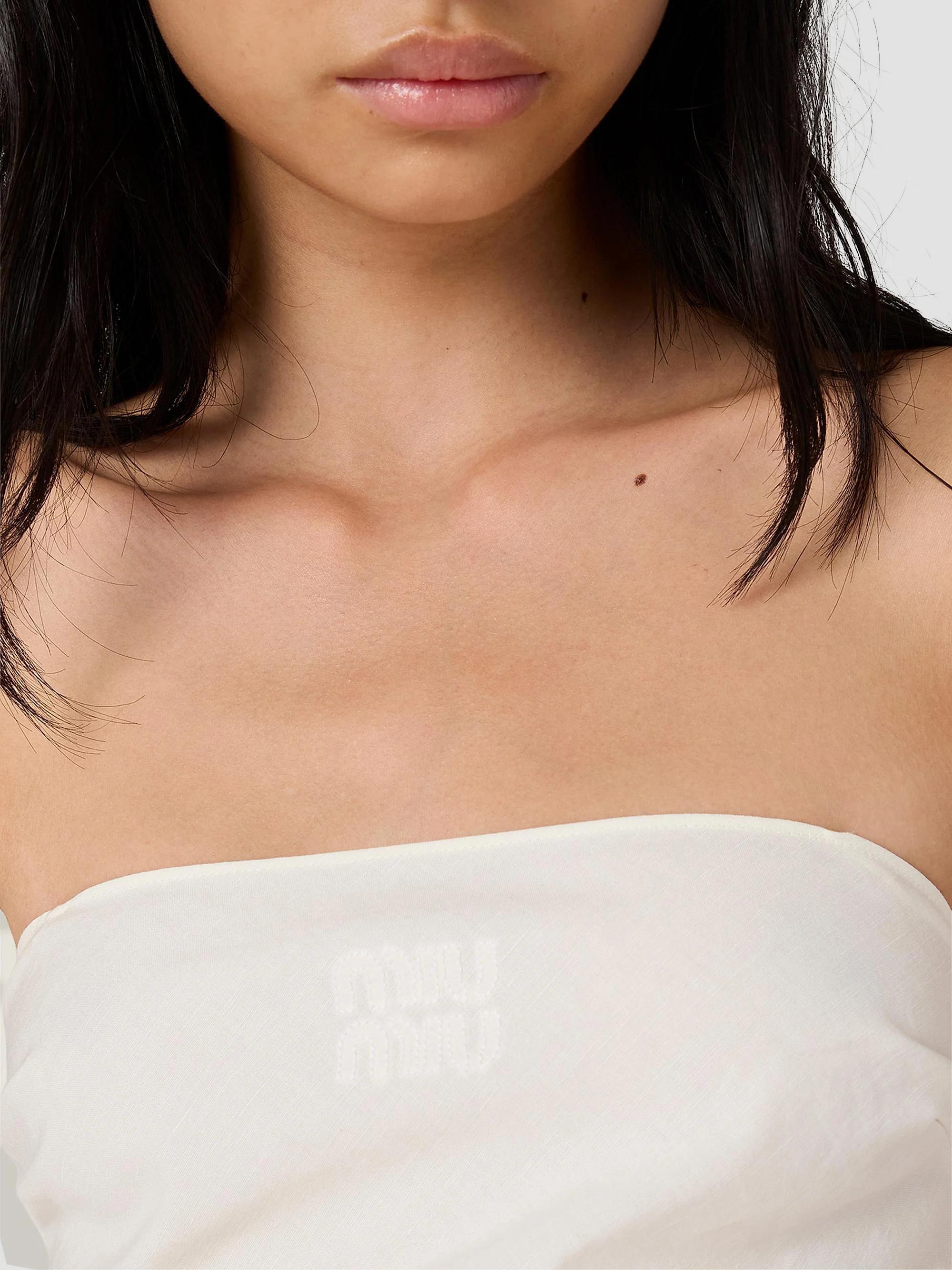 Miu Miu Embroidered Slubbed Canvas Bandana Top | Saks Fifth Avenue