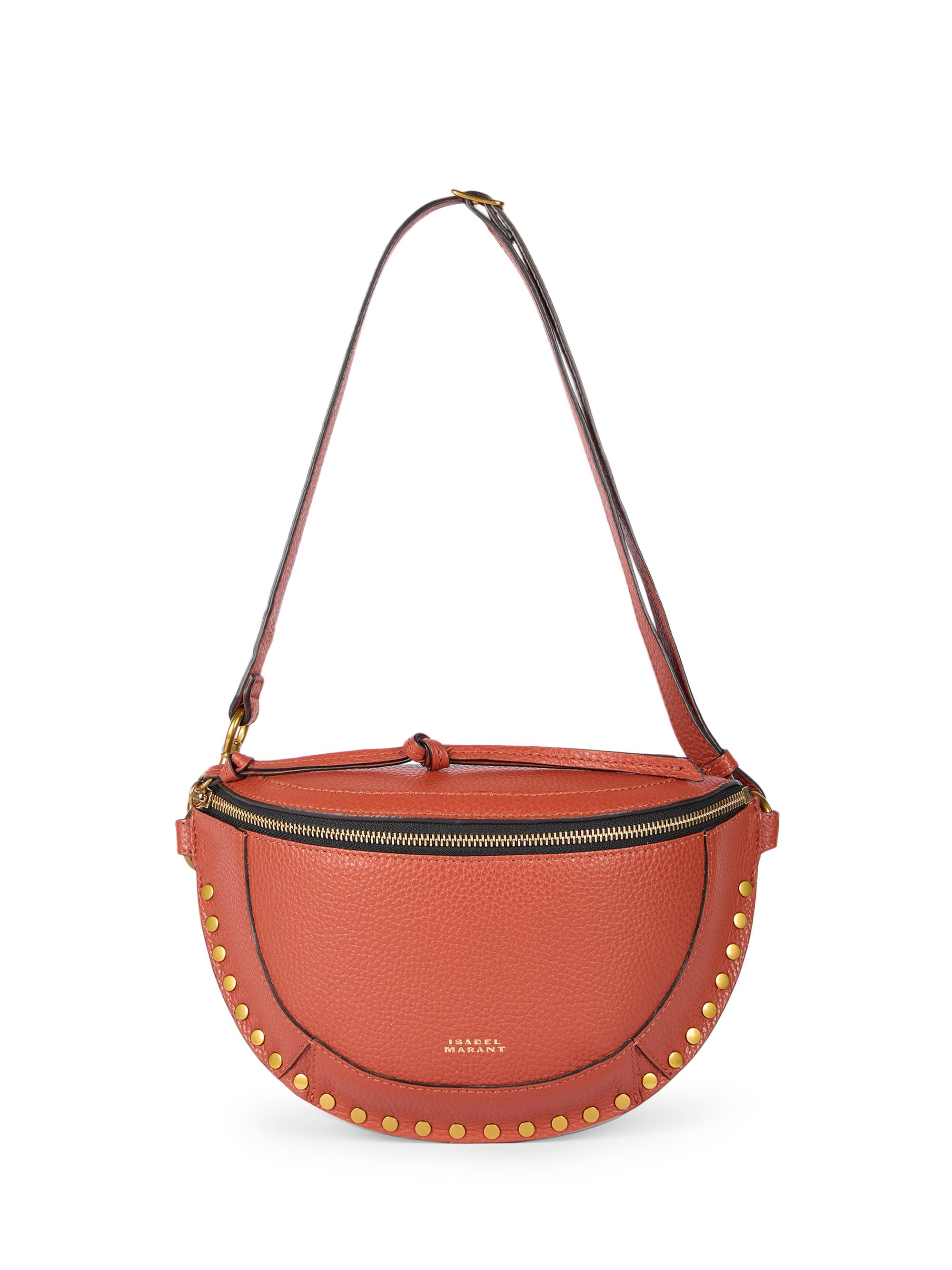 Isabel Marant Women's Skano Studded Leather Shoulder Bag - Brick