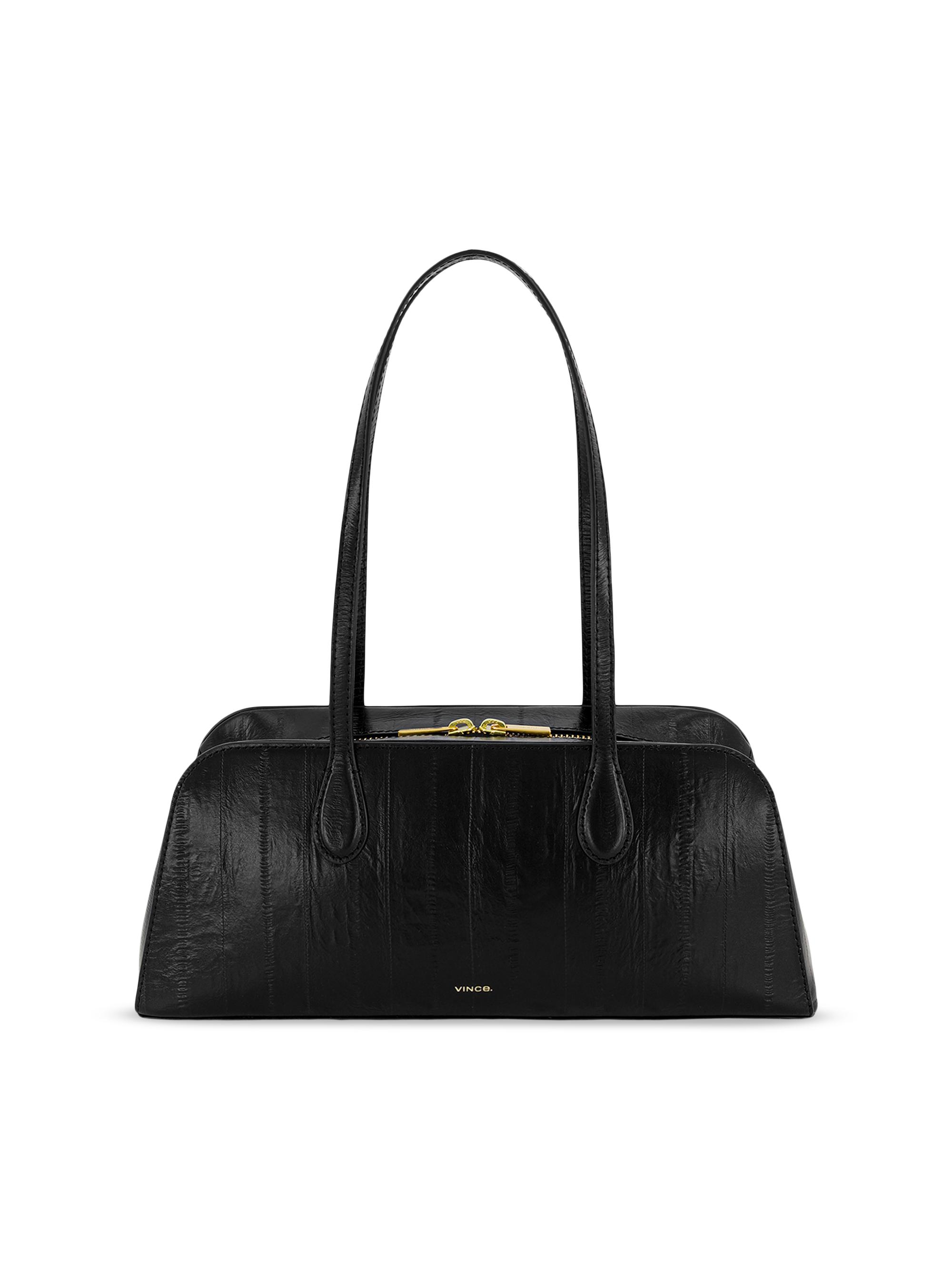 Vince Women's Eel Athene Leather Shoulder Bag - Black