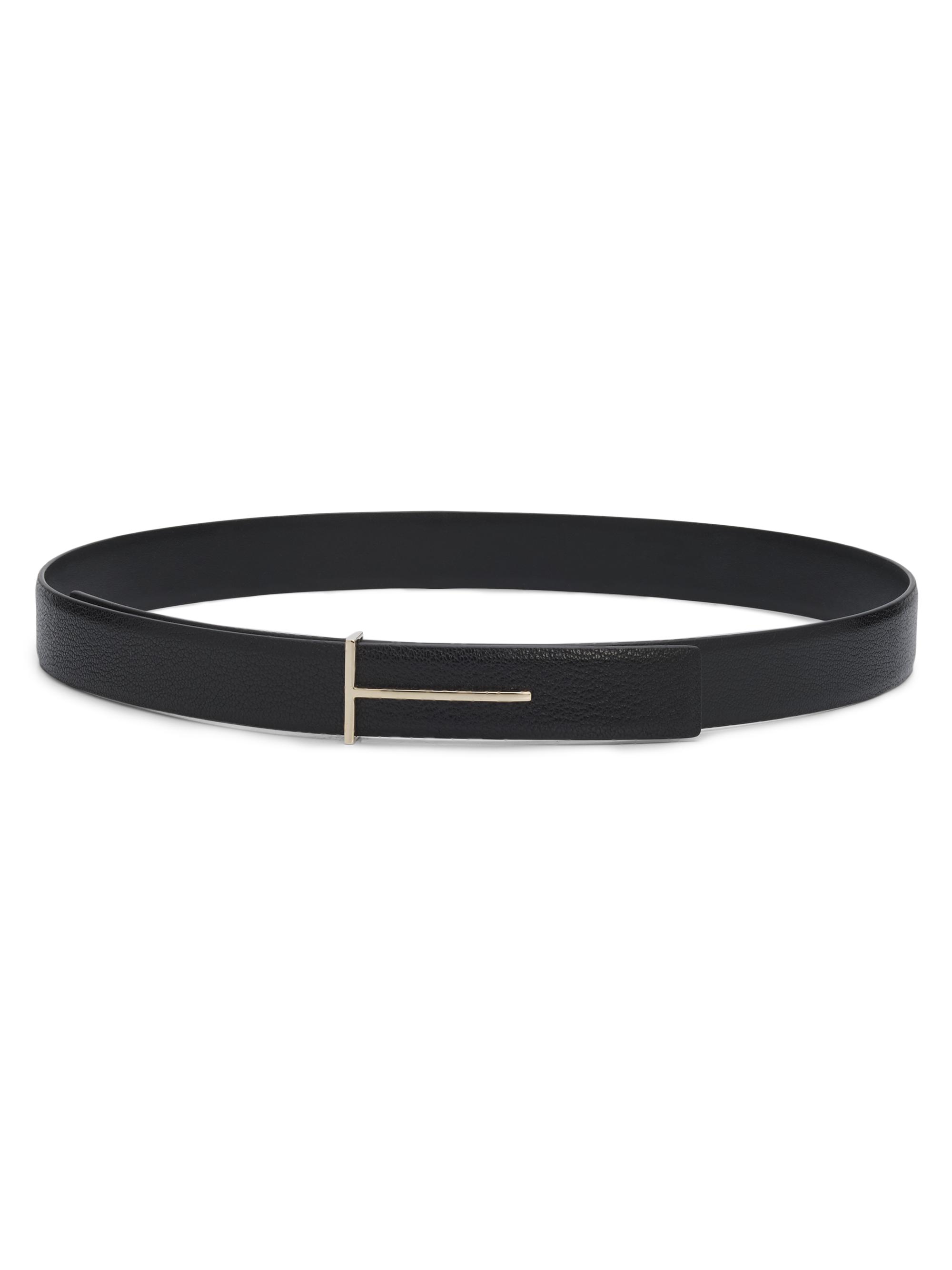 TOM FORD Women's Slim T Leather Belt - Black