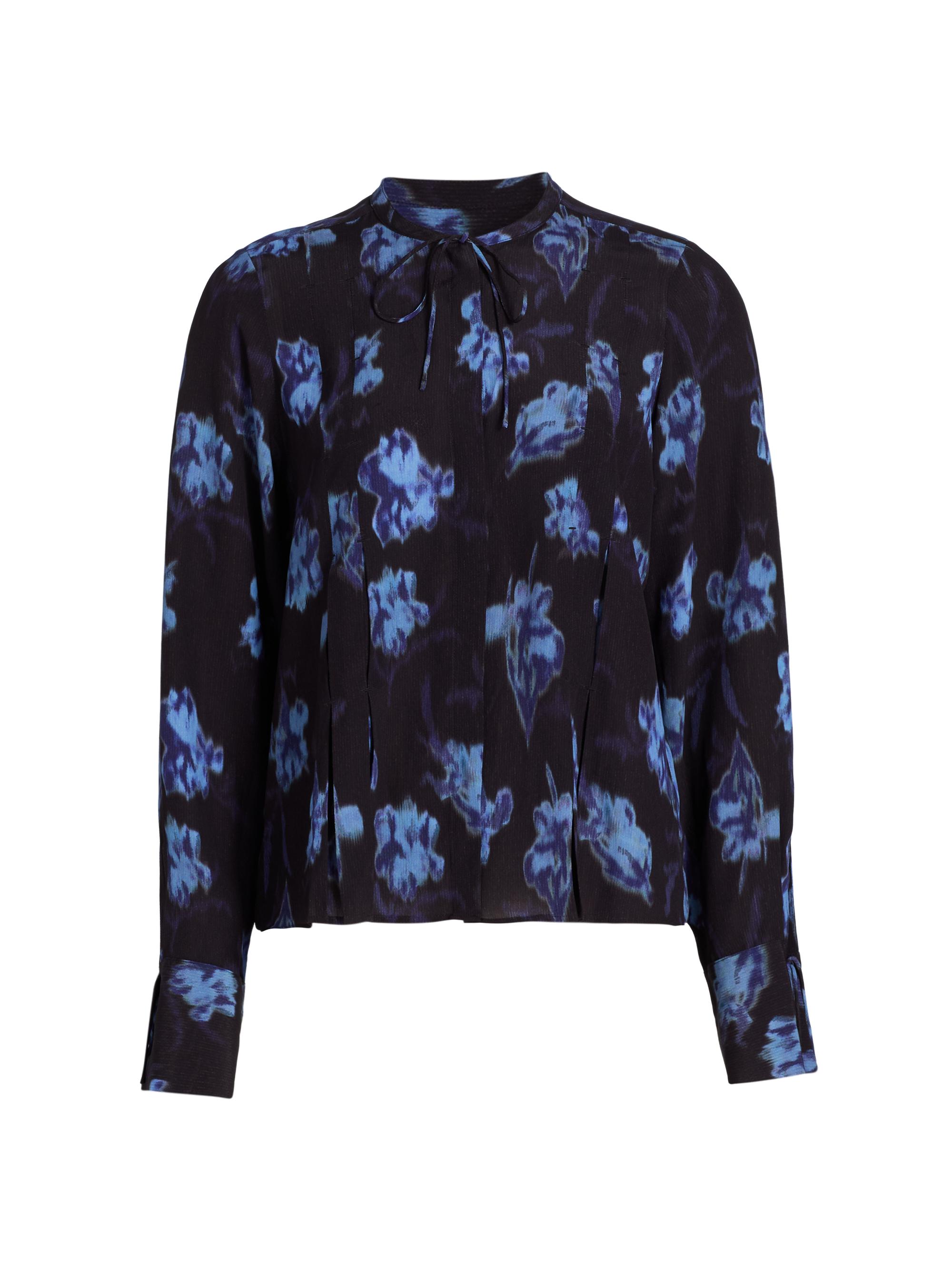 rag & bone Women's Arden Printed Pleated Blouse - Dark Floral Print