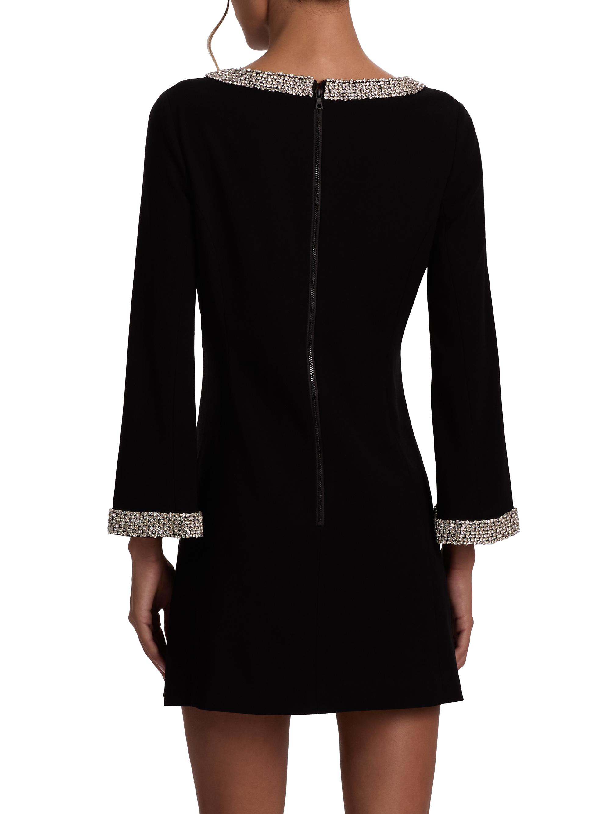 alice and olivia black pearl dress Alice + Olivia Guinevere Pearl & Crystal-Embellished Mini Dress Black   Celebrity Owned