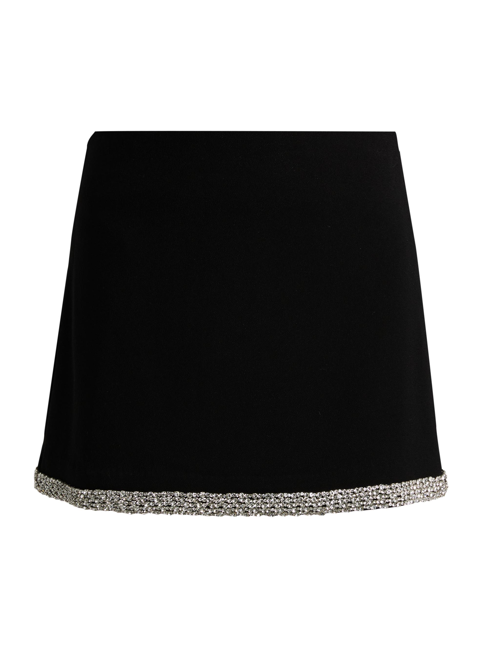 ALICE + OLIVIA Women's Rubi Rhinestone-Embellished Hem Miniskirt - Black
