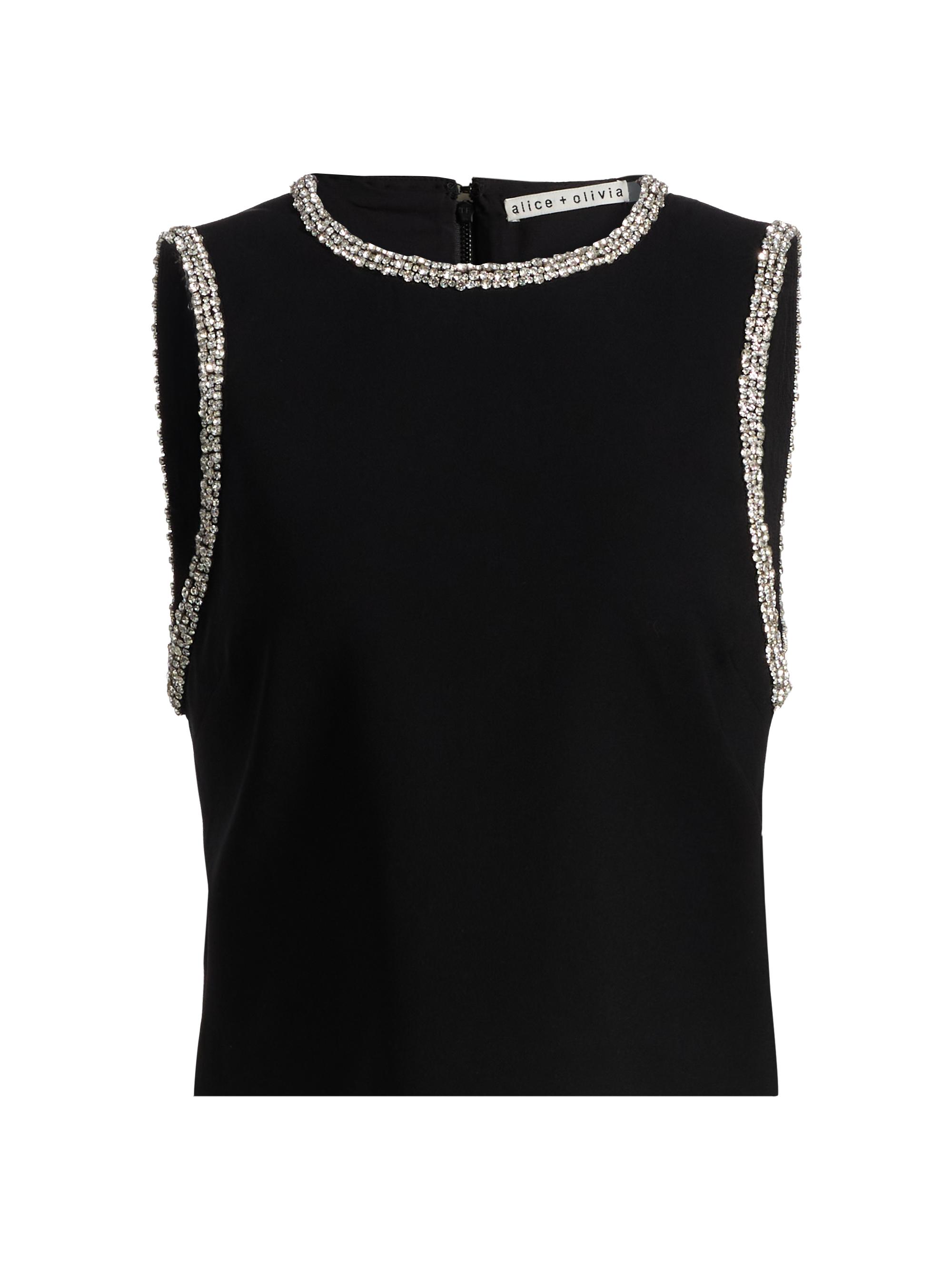 ALICE + OLIVIA Women's Amal Rhinestone-Embellished Tank - Black