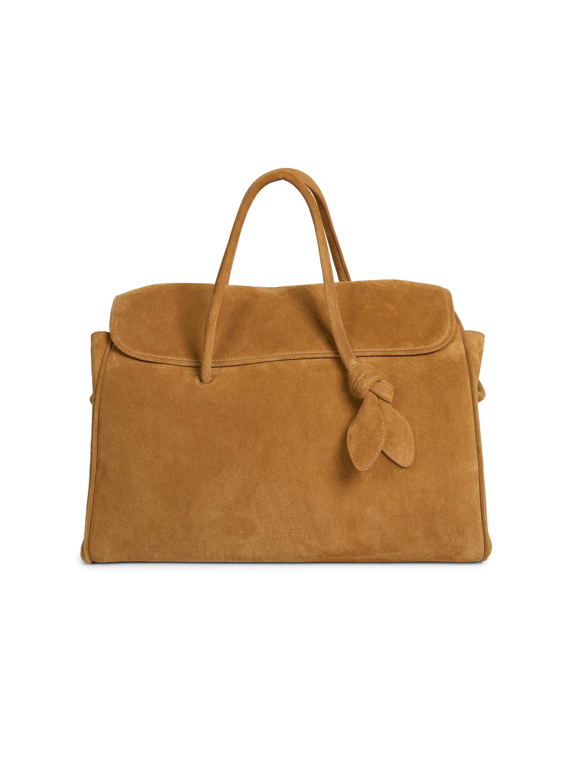 Jacquemus Men's Le Cabas Turismo Suede Tote Bag - Camel