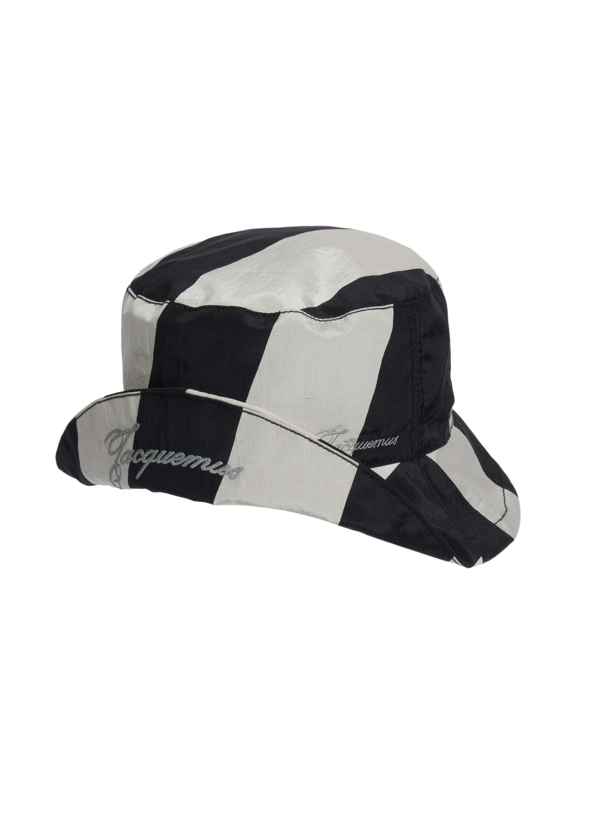 Jacquemus Men's Le Bob Baluchon Nylon Bucket Hat - Print Stripes Off White | Thumbnail 2