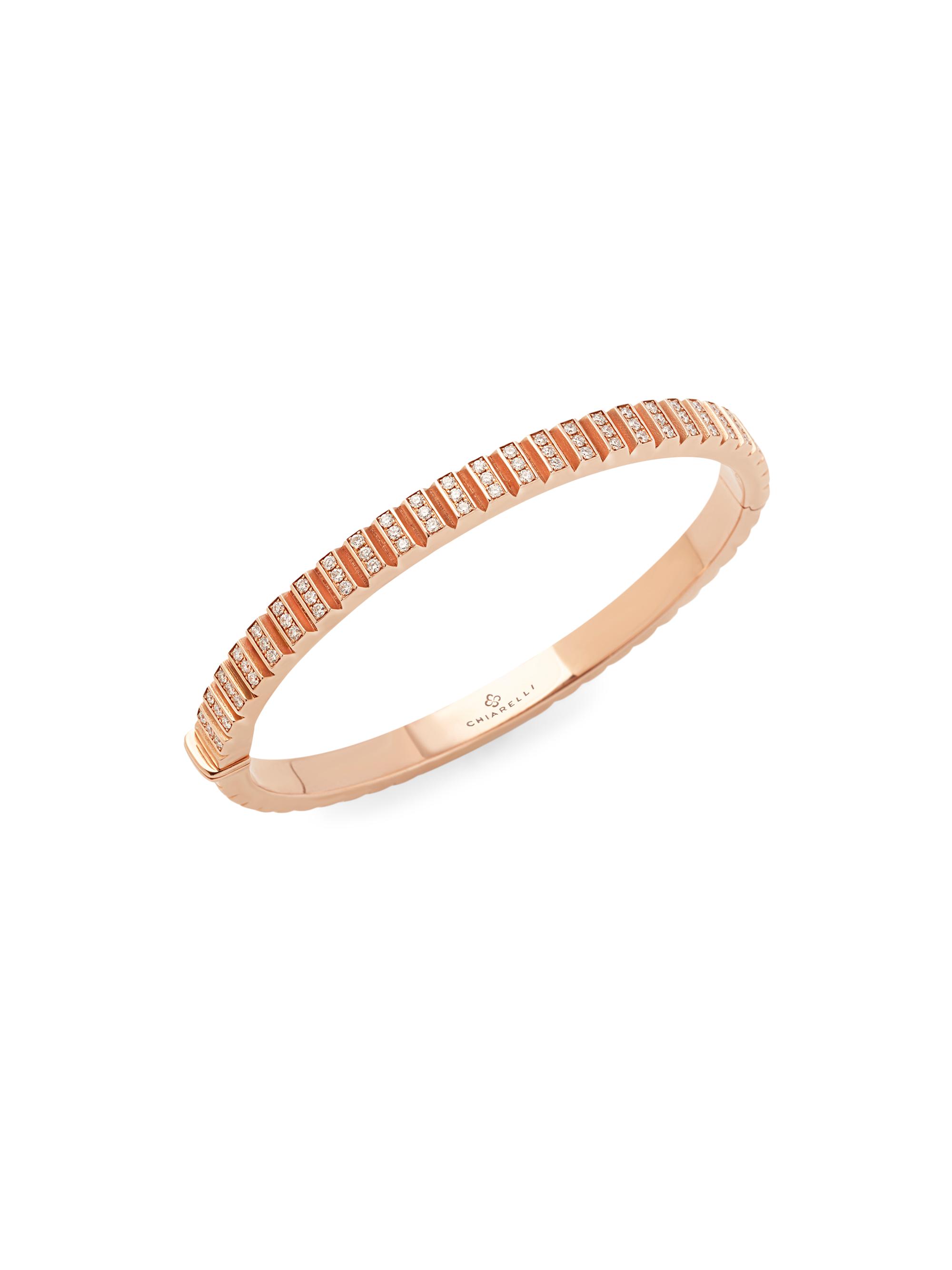 Chiarelli Milano Women's Riflessi 18K Rose Gold & 1.45 TCW Diamond Bangle Bracelet - Rose Gold