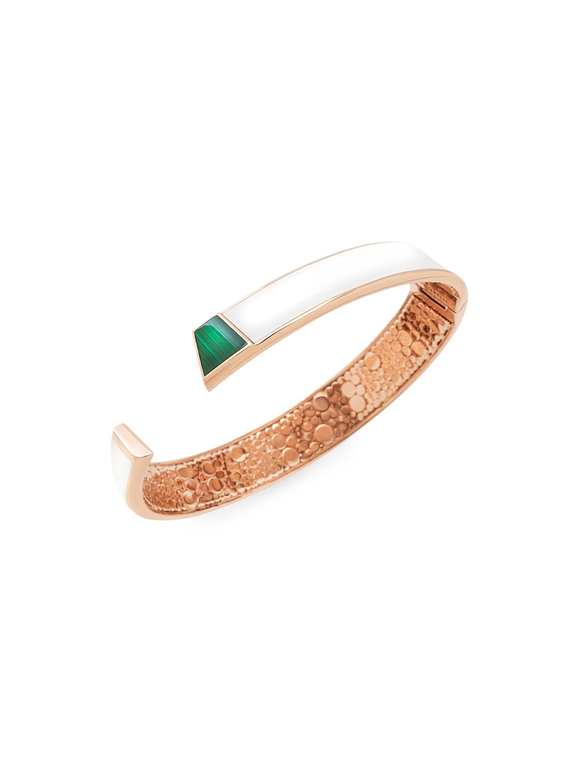 Chiarelli Milano Women's Volumi 18K Rose Gold, Malachite & Enamel Cuff
