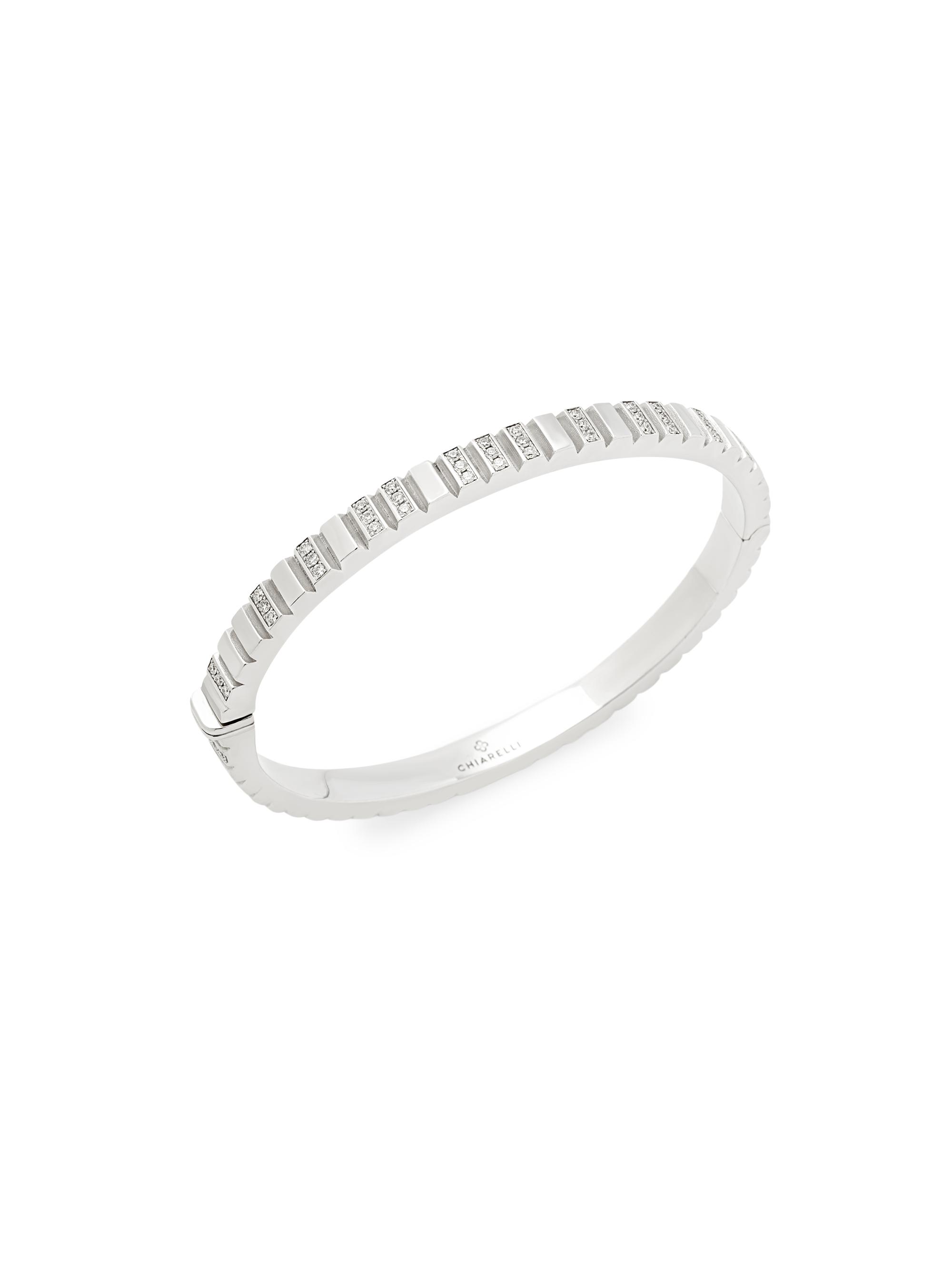 Chiarelli Milano Women's Riflessi 18K White Gold & 0.74 TCW Diamond Bangle Bracelet - White Gold