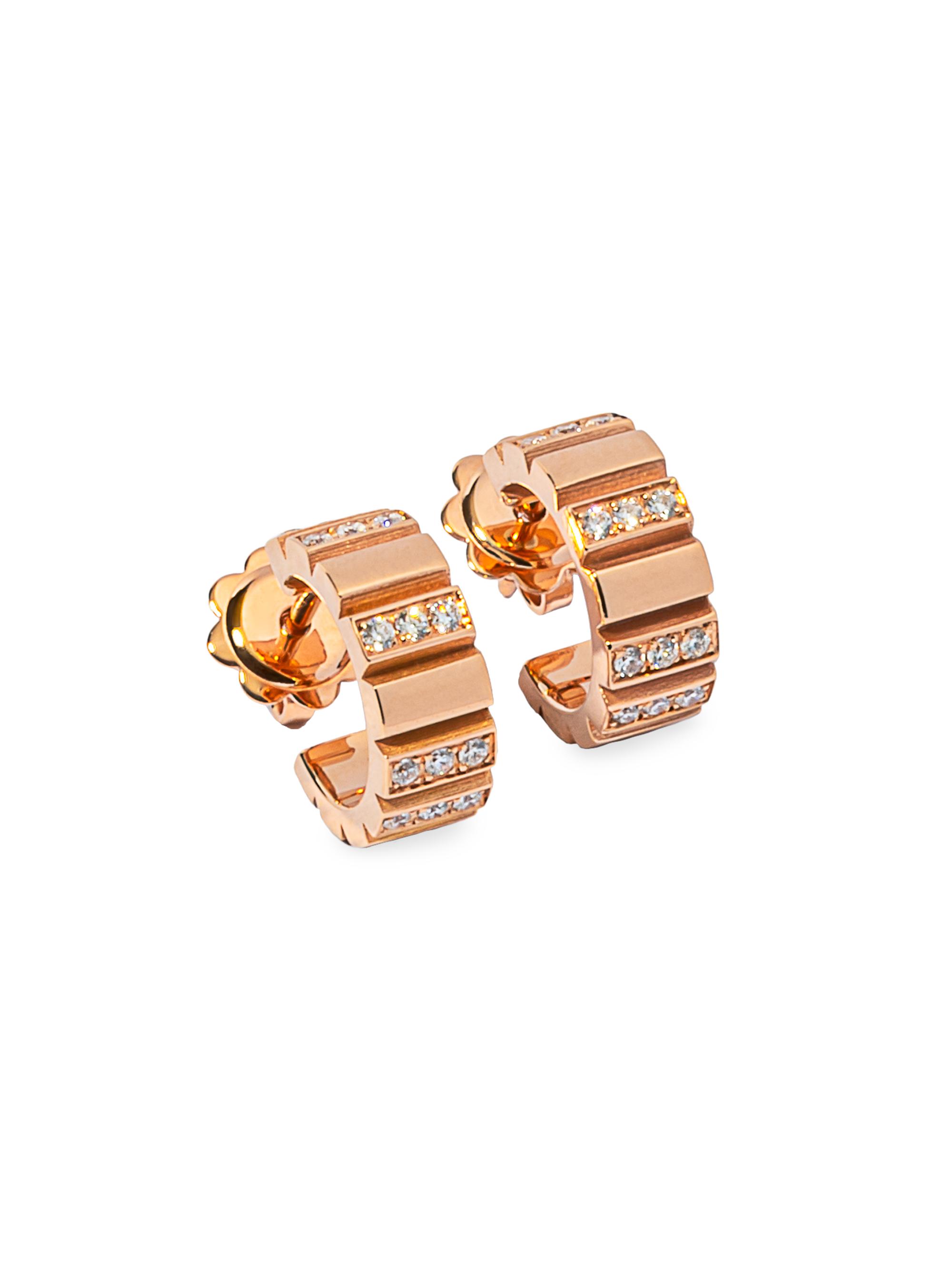 Chiarelli Milano Women's Riflessi 18K White Gold & 0.38 TCW Diamond Huggie Earrings - Rose Gold