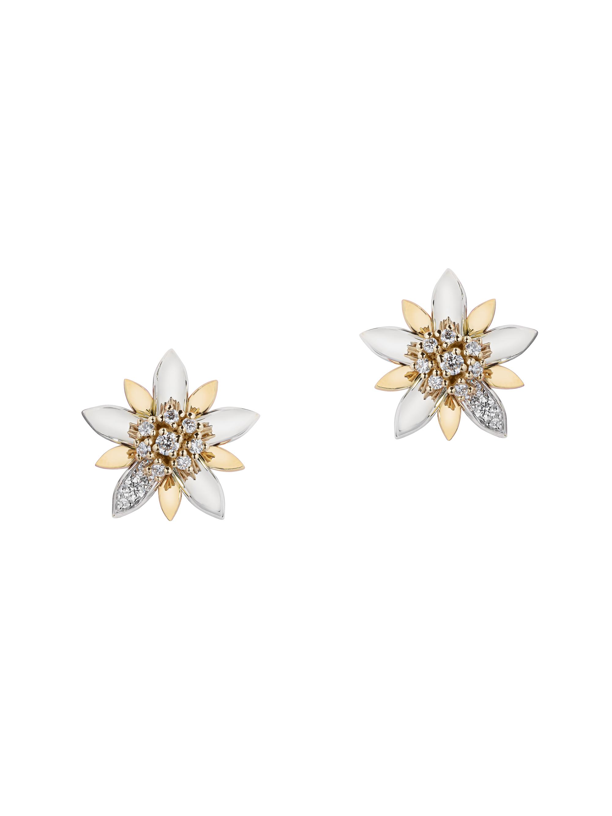 Chiarelli Milano Women's Amalfi 18K White & Rose Gold & 0.17 TCW Diamond Flower Stud Earrings - White Gold