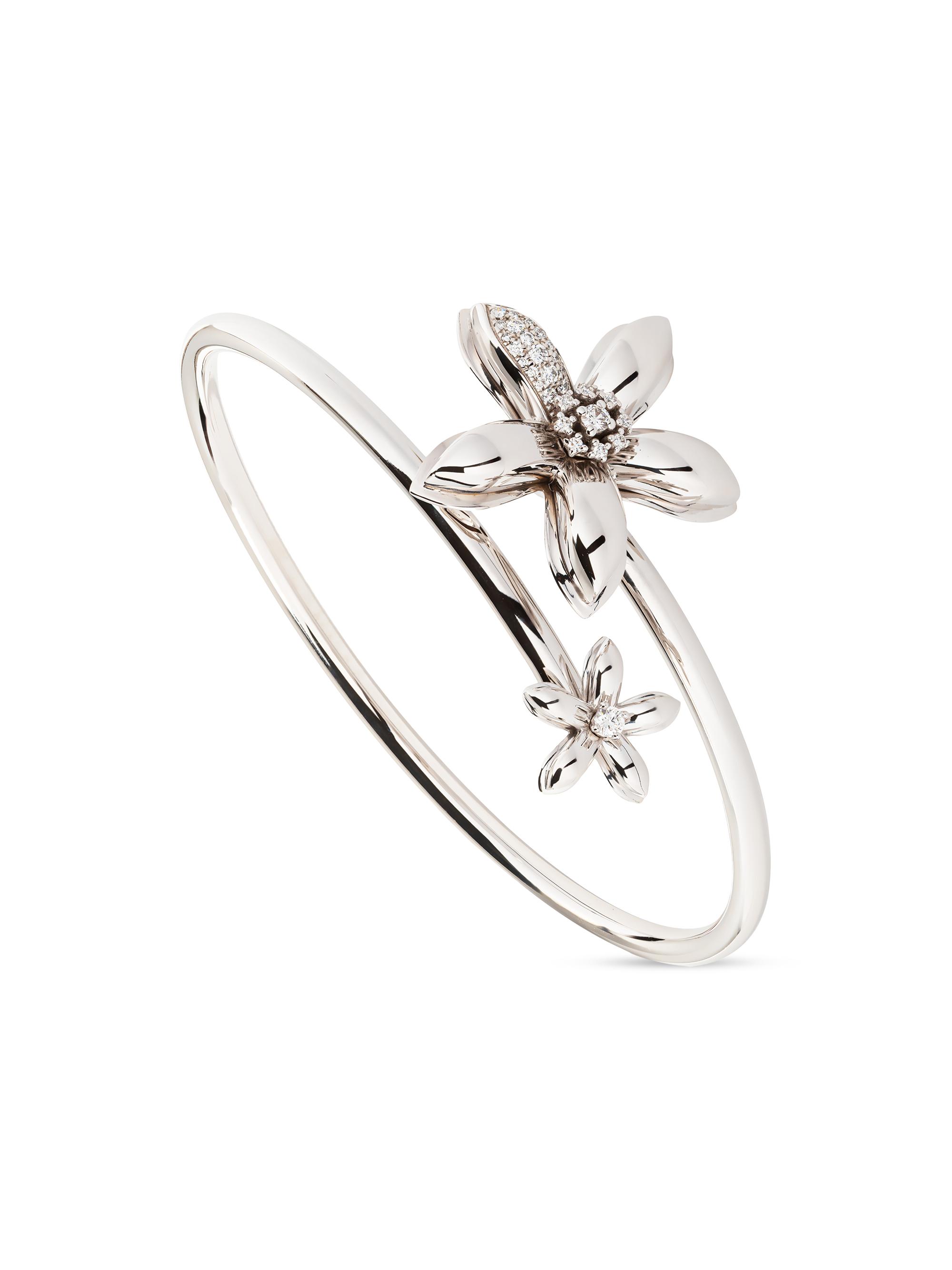 Chiarelli Milano Women's Amalfi 18K White Gold & 0.23 TCW Diamond Flower Bracelet - White Gold