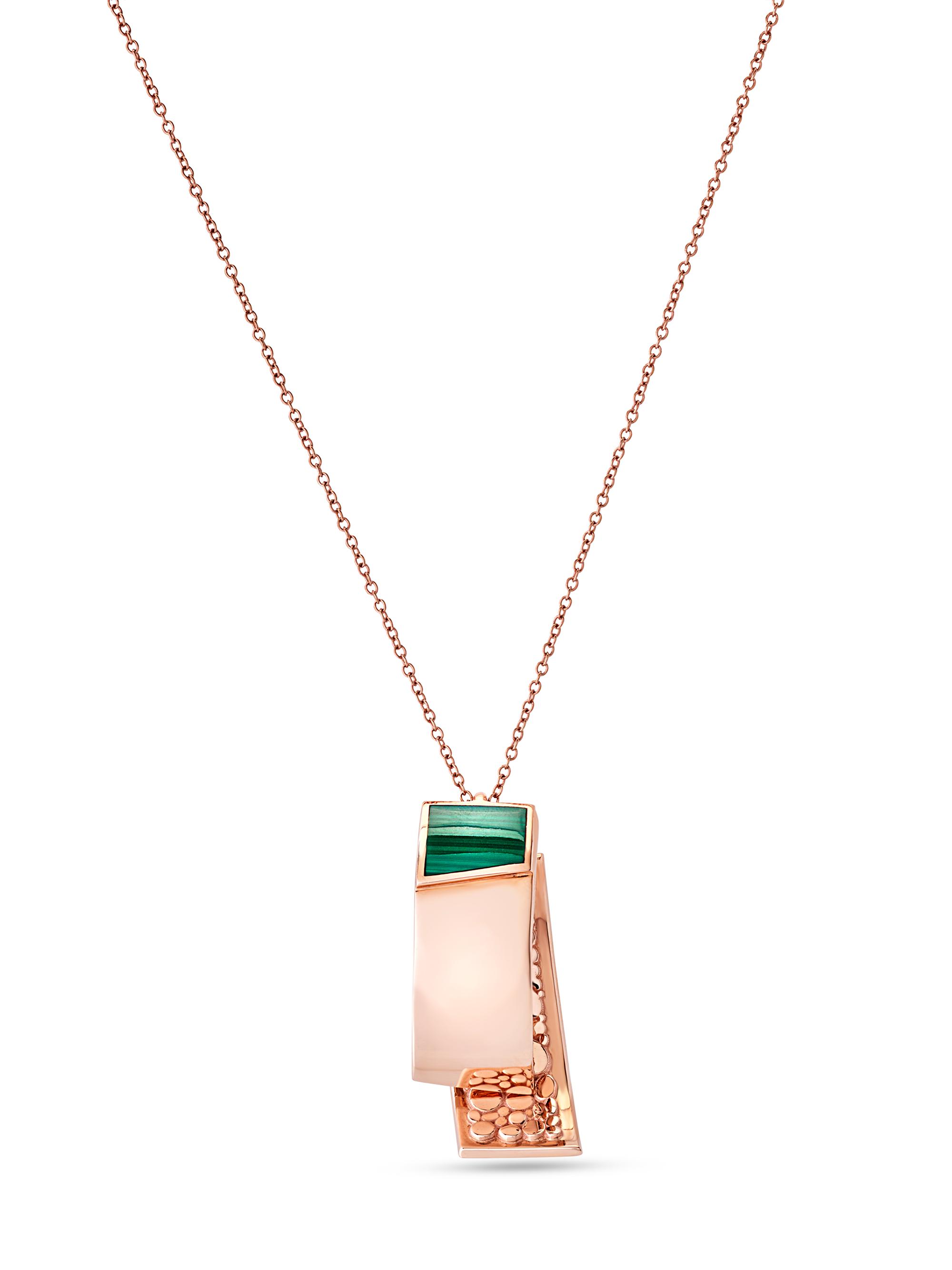 Chiarelli Milano Women's Volumi 18K Rose Gold, Malachite & Enamel Pendant Necklace