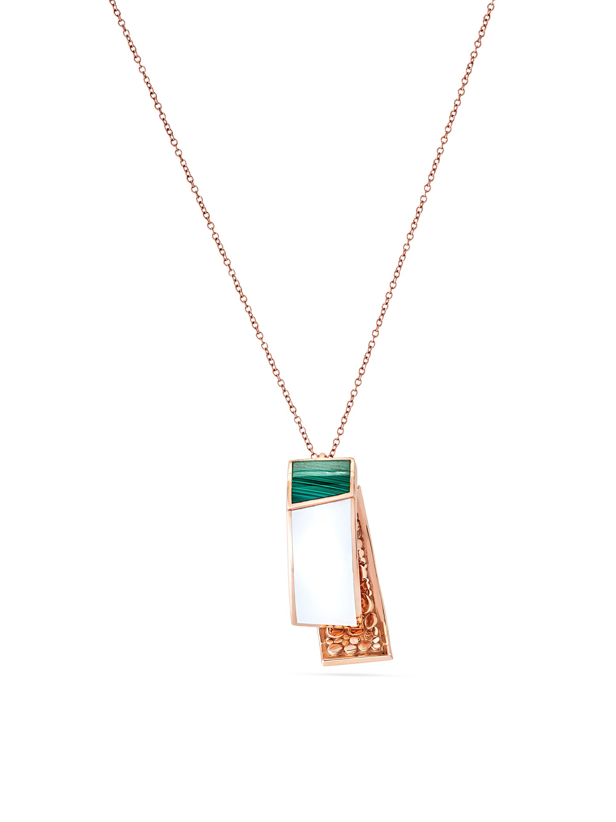Chiarelli Milano Women's Volumi 18K Rose Gold, Malachite & Enamel Pendant Necklace