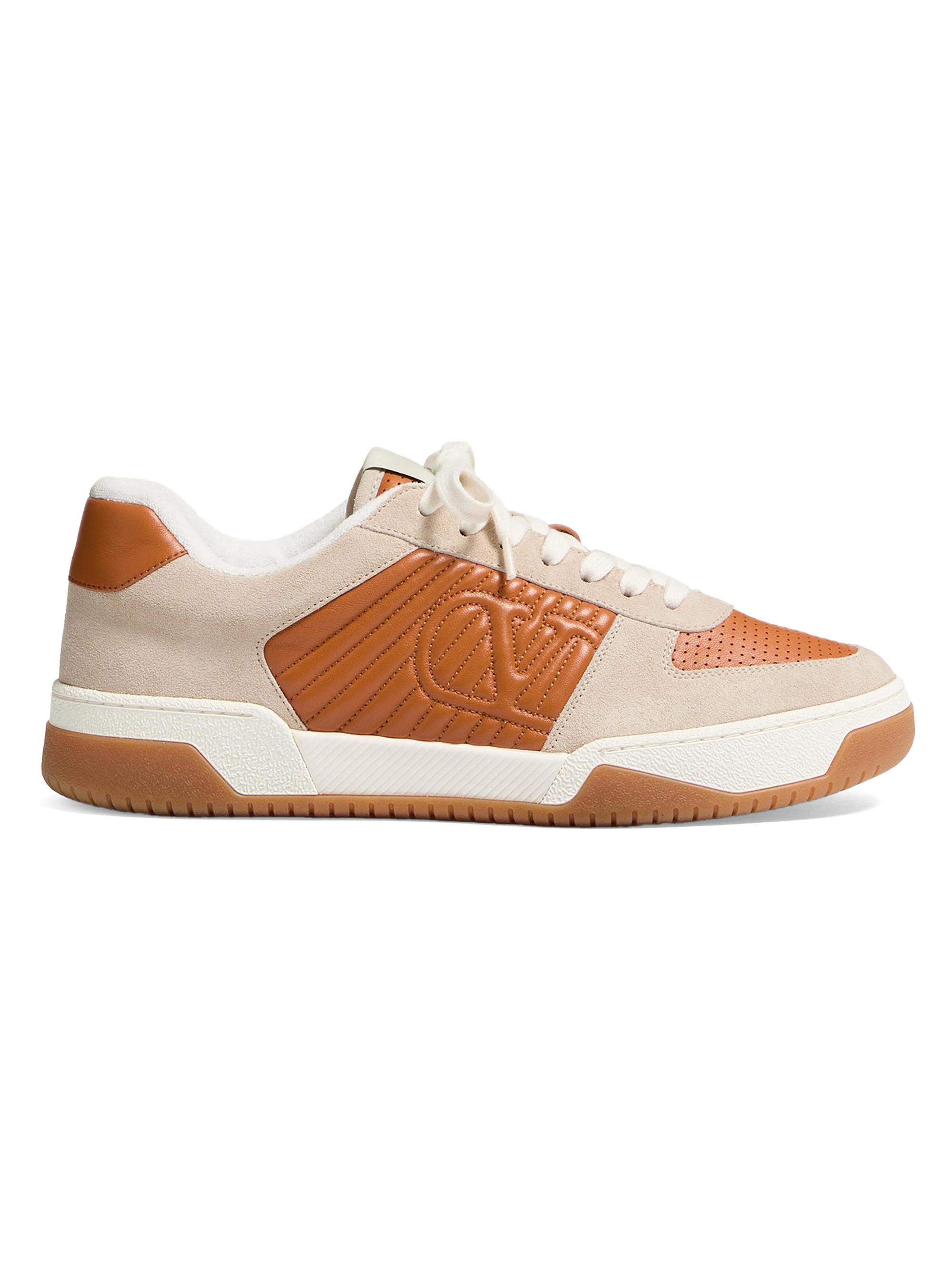 Valentino Garavani Men's Sparry Sneakers in Split Leather and Nappa - Beige Brown