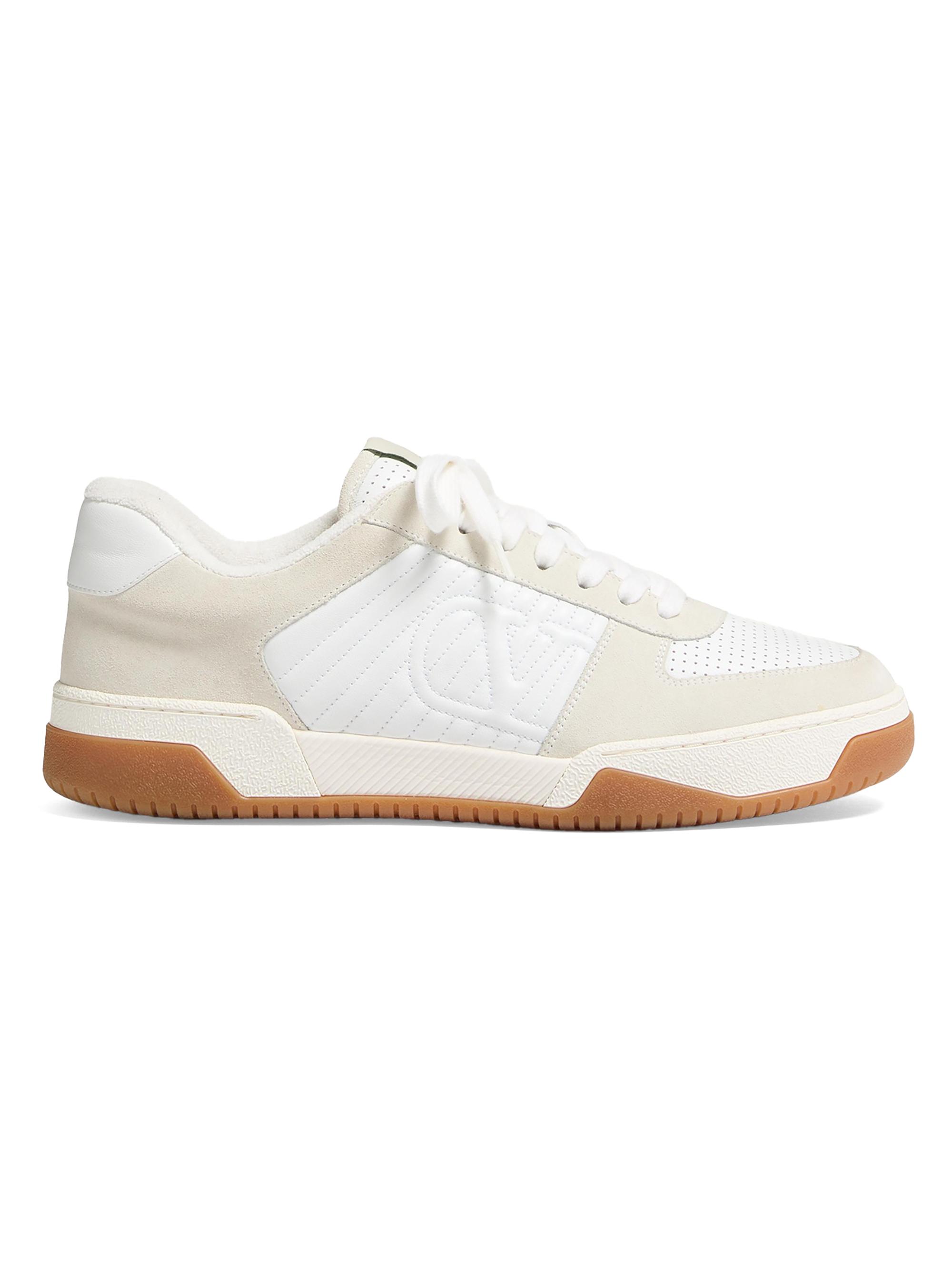 Valentino Garavani Men's Sparry Sneakers in Split Leather and Nappa - White Beige