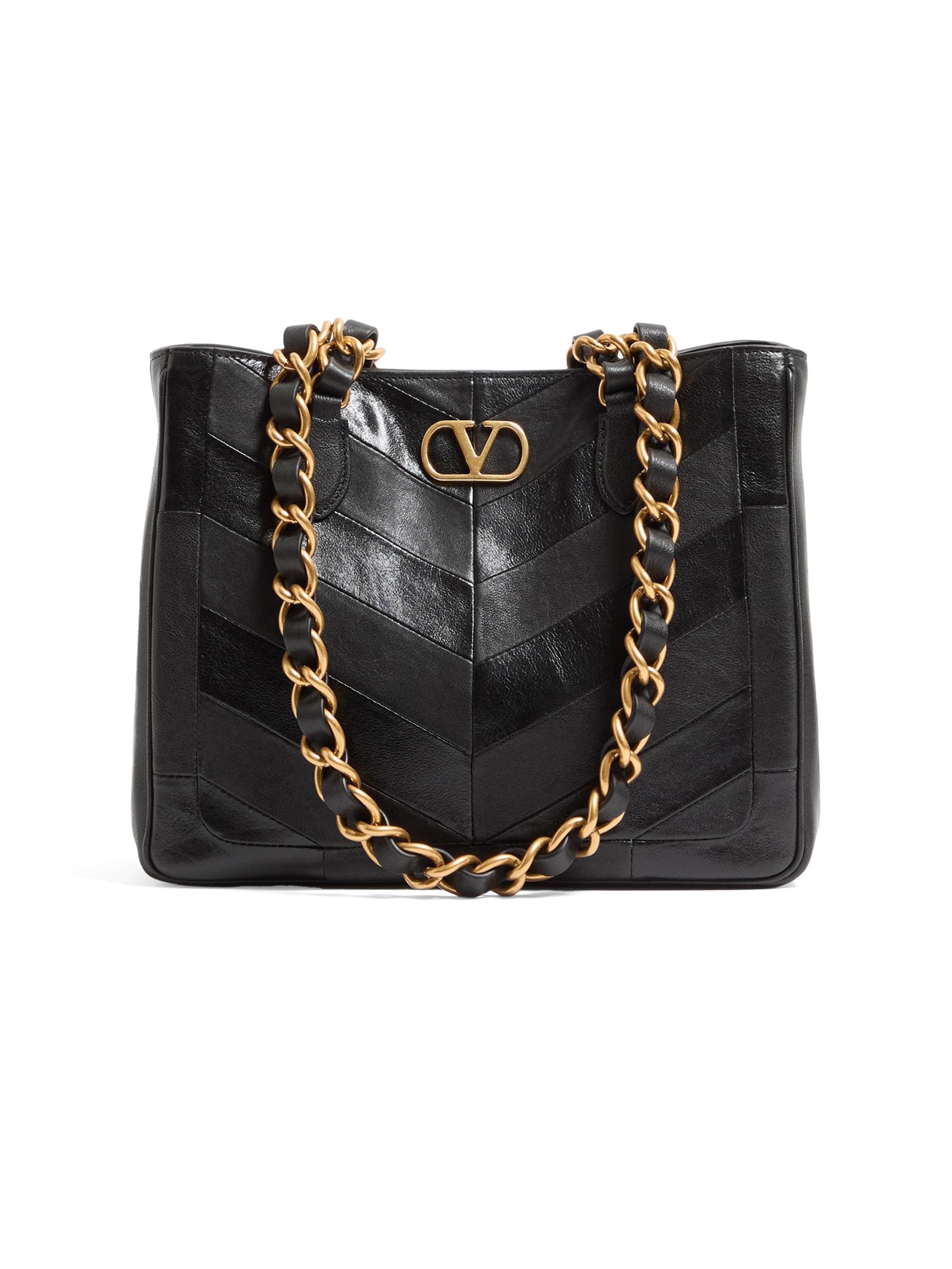 Valentino Garavani Laseine Small Shopping Bag in Chevron-Patterned