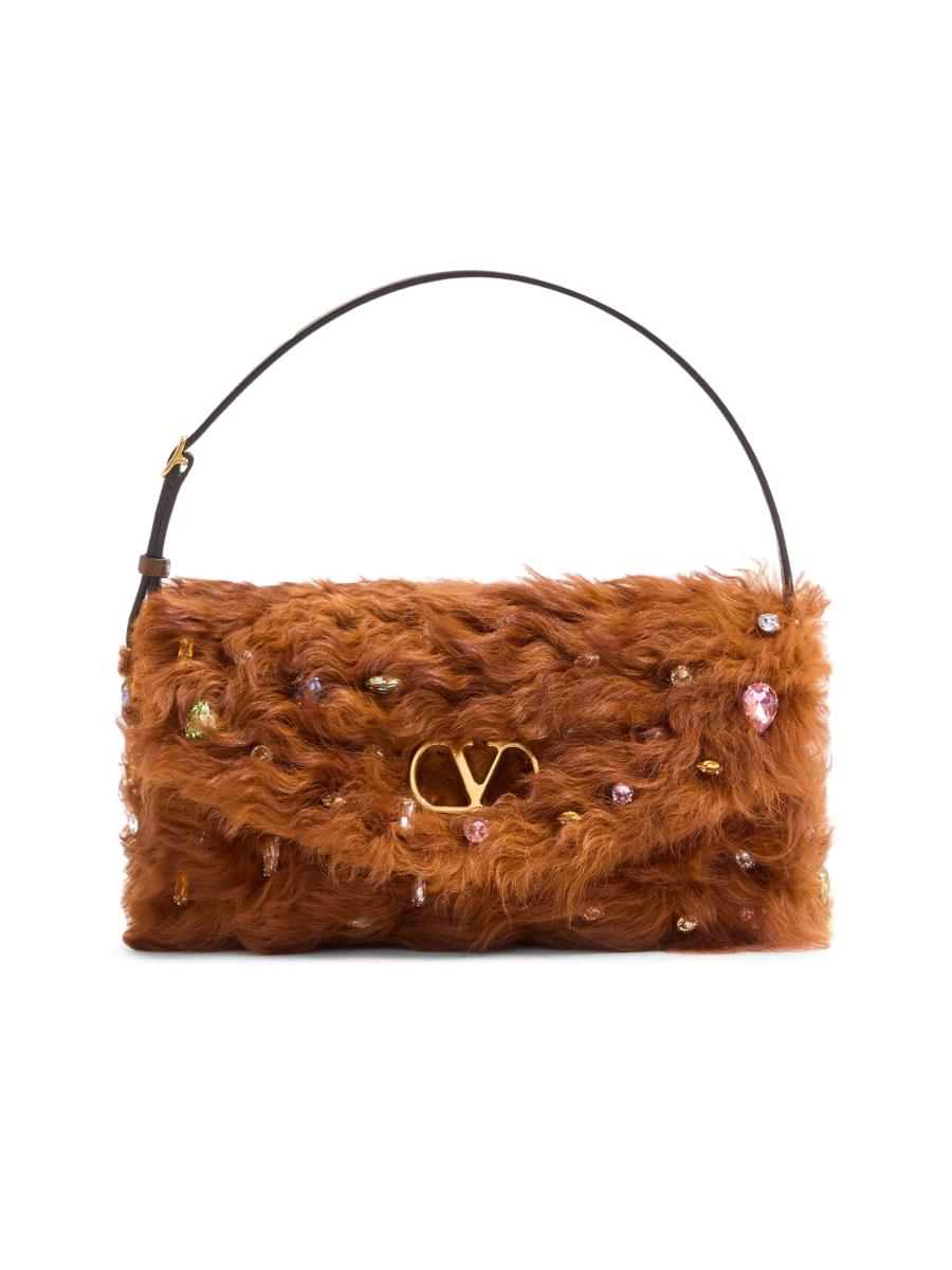 Valentino Garavani Devain Small Clutch in Lamb with Rhinestones