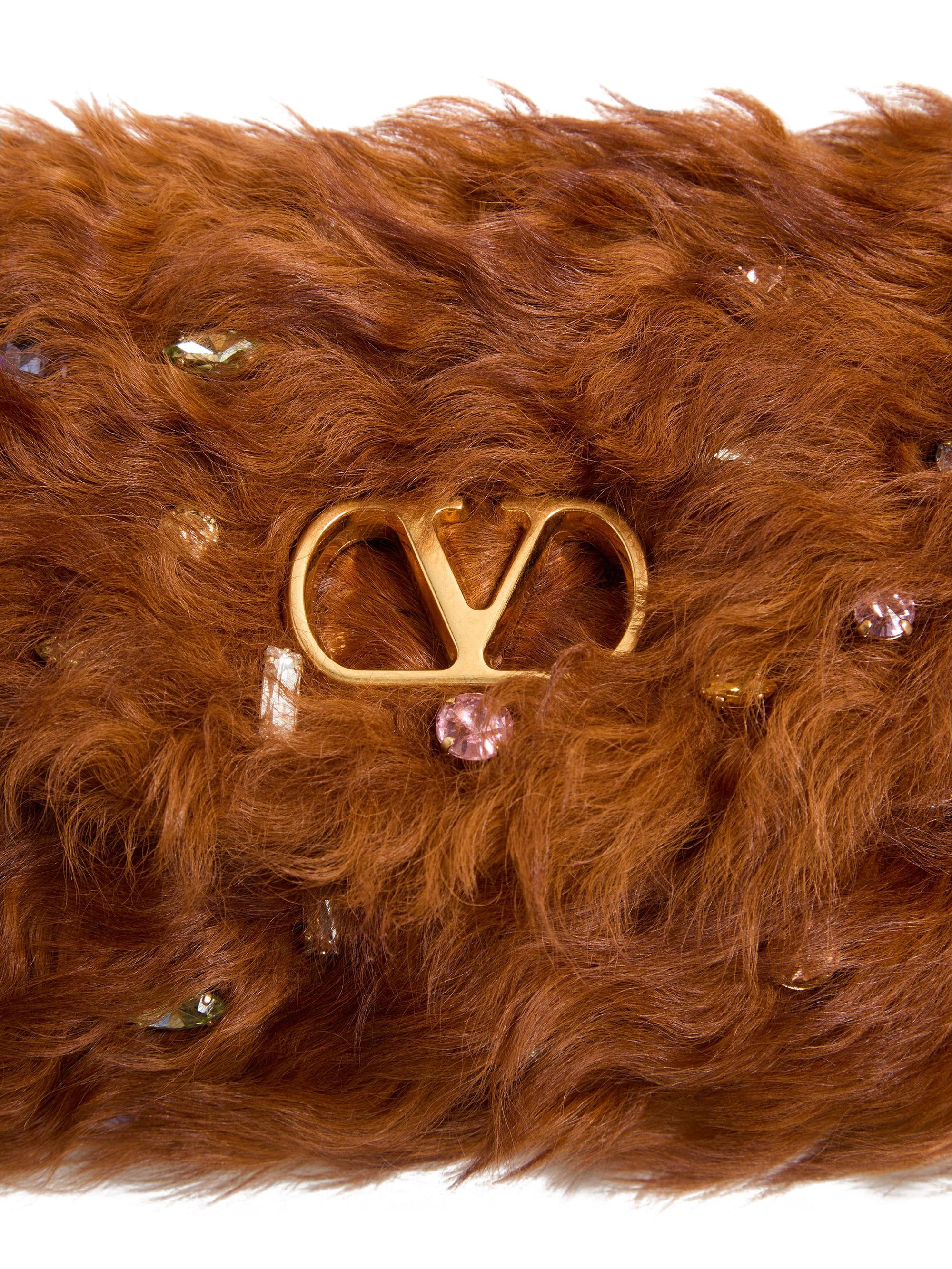 Valentino Garavani Devain Small Clutch in Lamb with Rhinestones