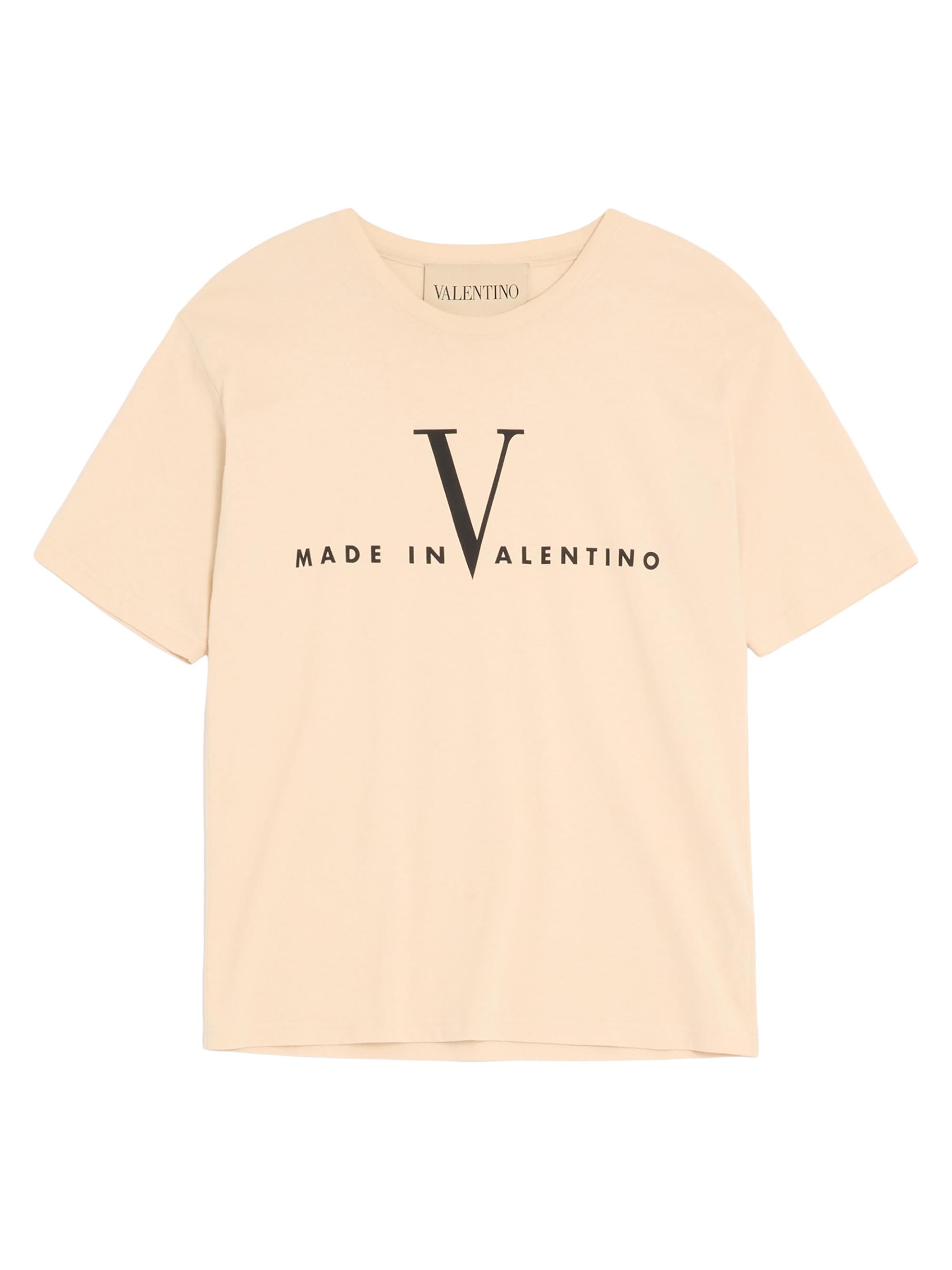 Valentino Garavani Men's Cotton T-Shirt with Print - Butter Black