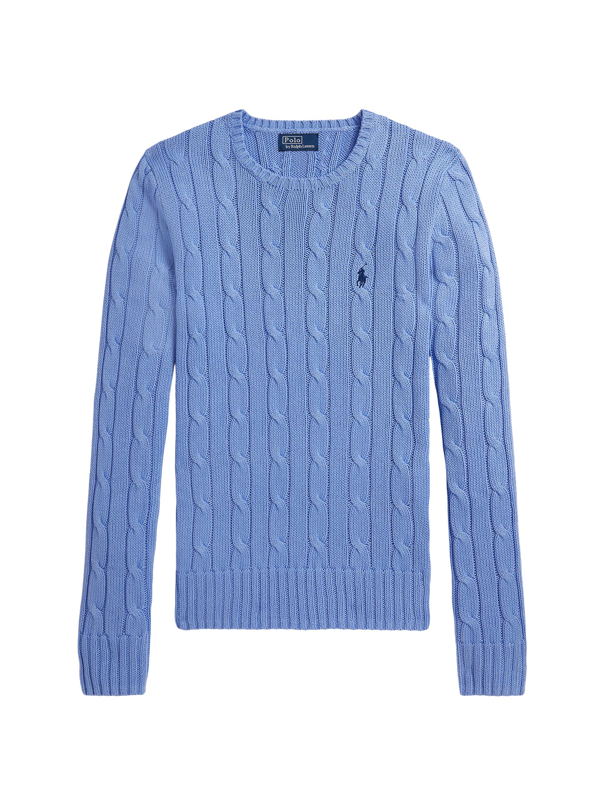 Ralph Lauren Women's Cable-Knit Pima Cotton Sweater - New Litchfield Blue - Women's Clothing