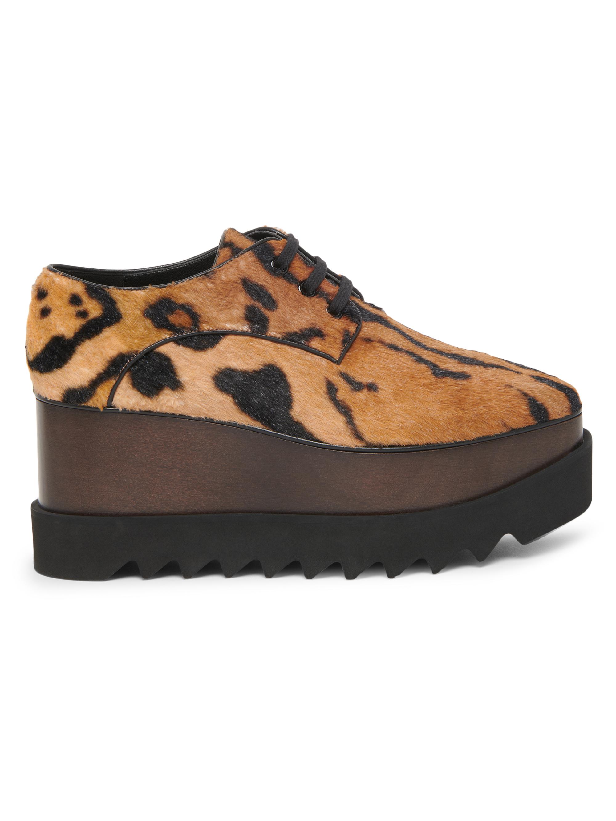 Stella McCartney Women's Elyse 80MM Ocelot-Print Velvet Wedge Lace-Up Shoes - Ocelot