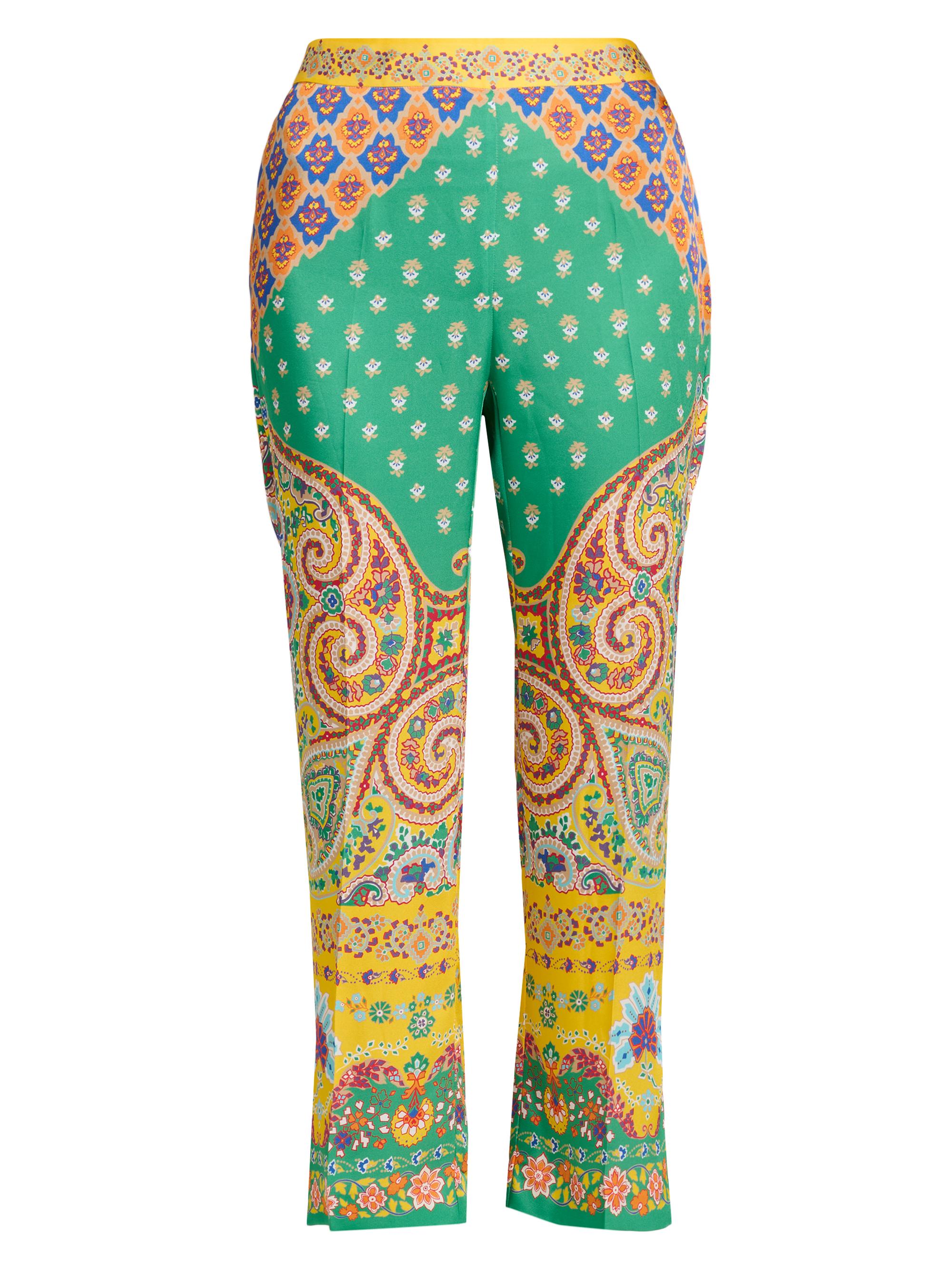 Etro Women's Paisley Bootcut Trousers - Printed Green Base