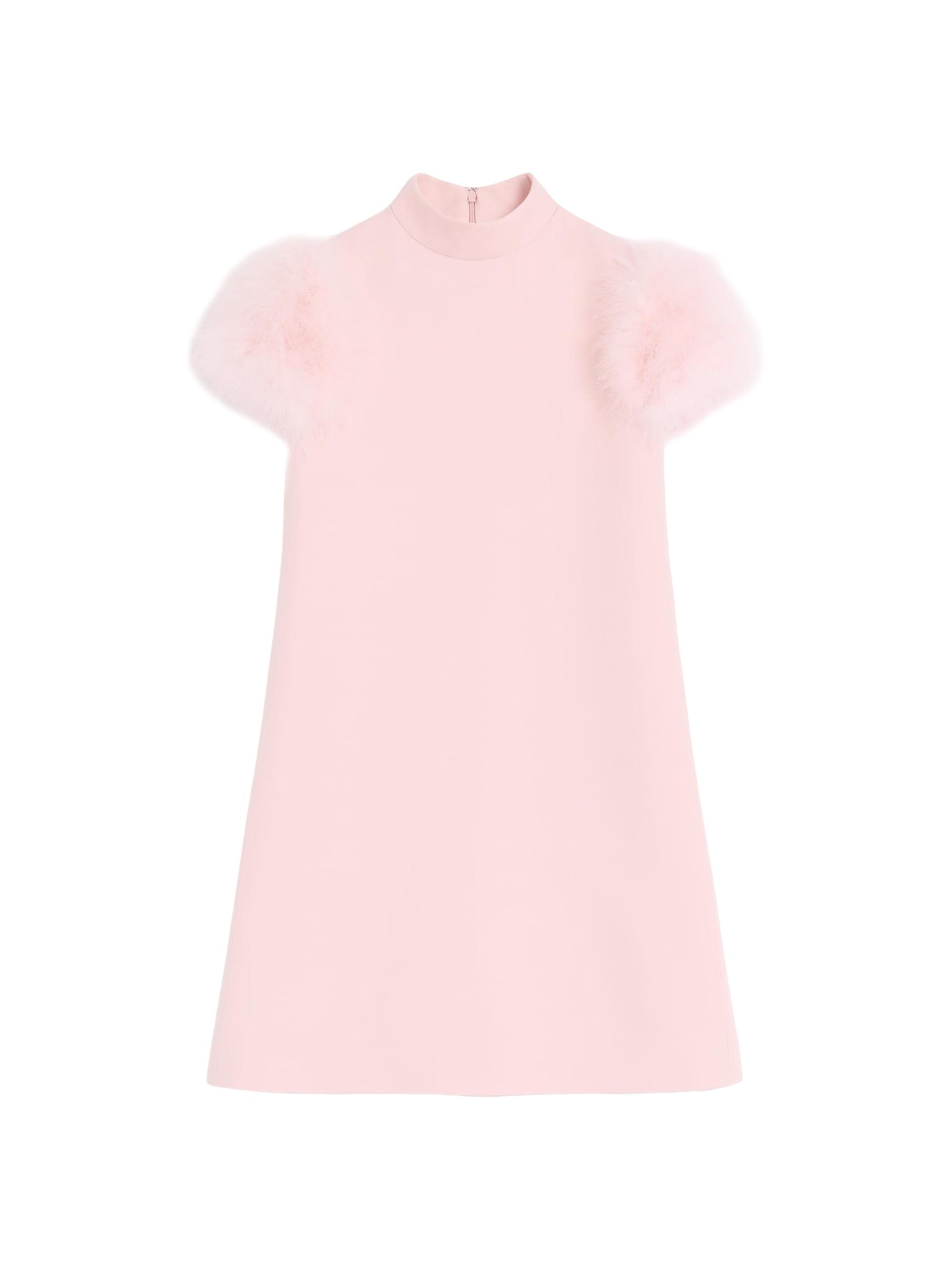 Valentino Garavani Women's Short Crepe Couture Dress with Feathers - Rose