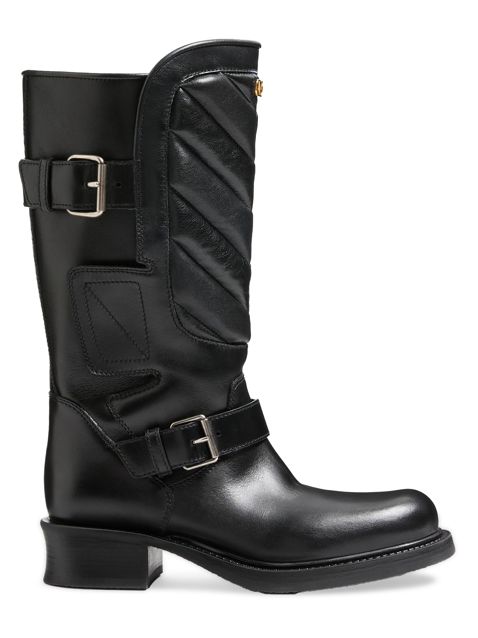 Valentino Garavani Rockstud 40MM Calfskin Biker Boots | Saks Fifth