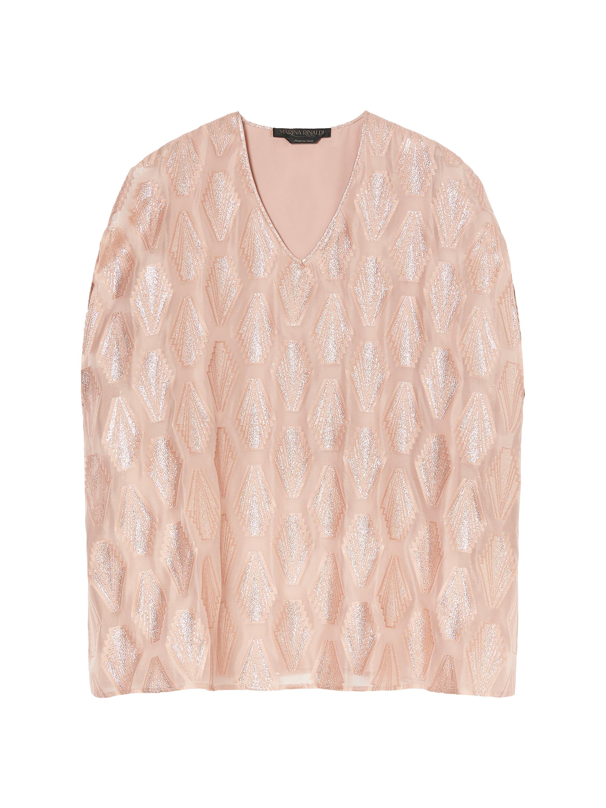 Marina Rinaldi Women's Fil Coupé Silk Blend Tunic - Rose Gold Big Pattern